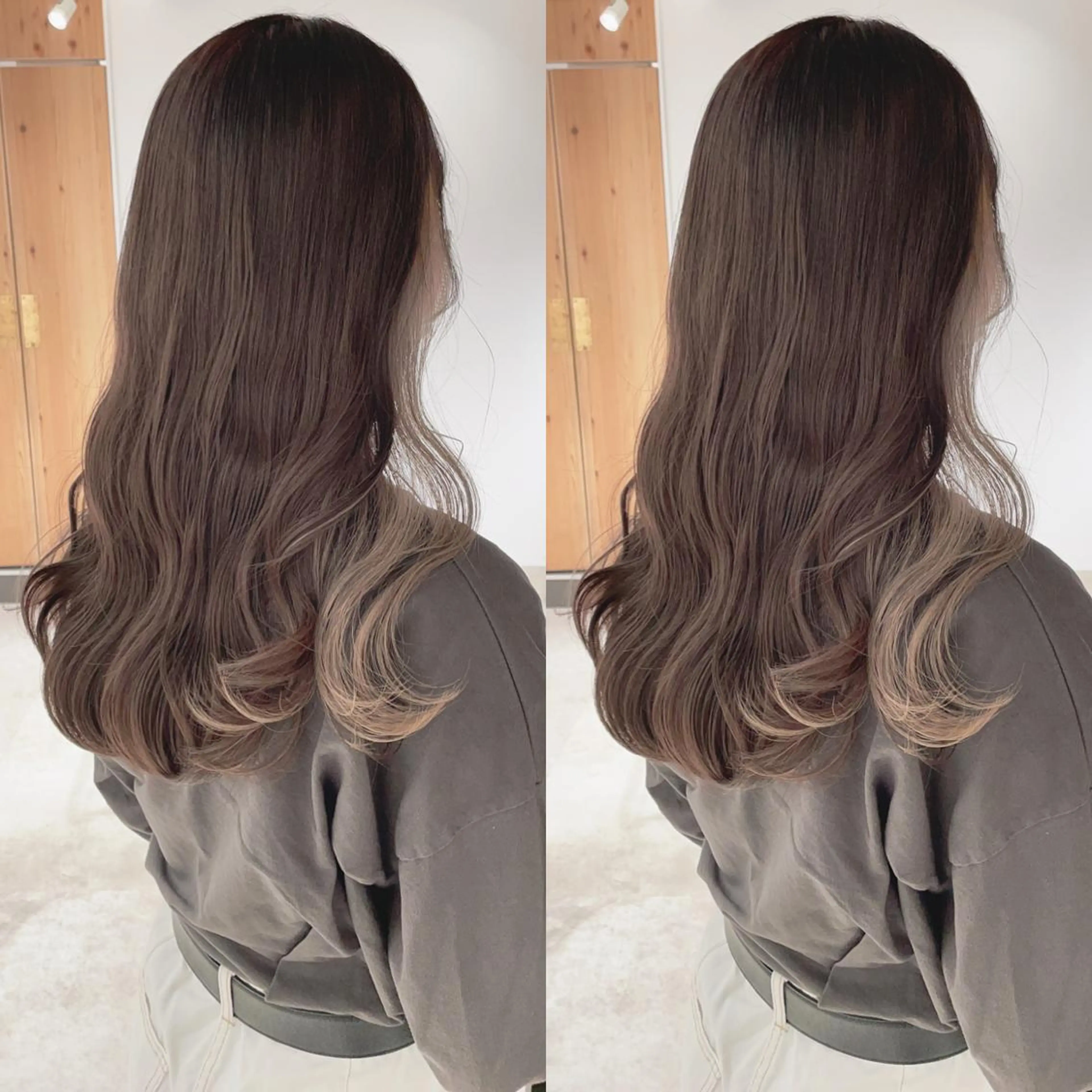 ロング カラー ブリーチ イヤリングカラー グレージュ ヘアカラー トリートメント 渋谷:インナーカラー ／🍒エリカ🍒のヘアスタイル