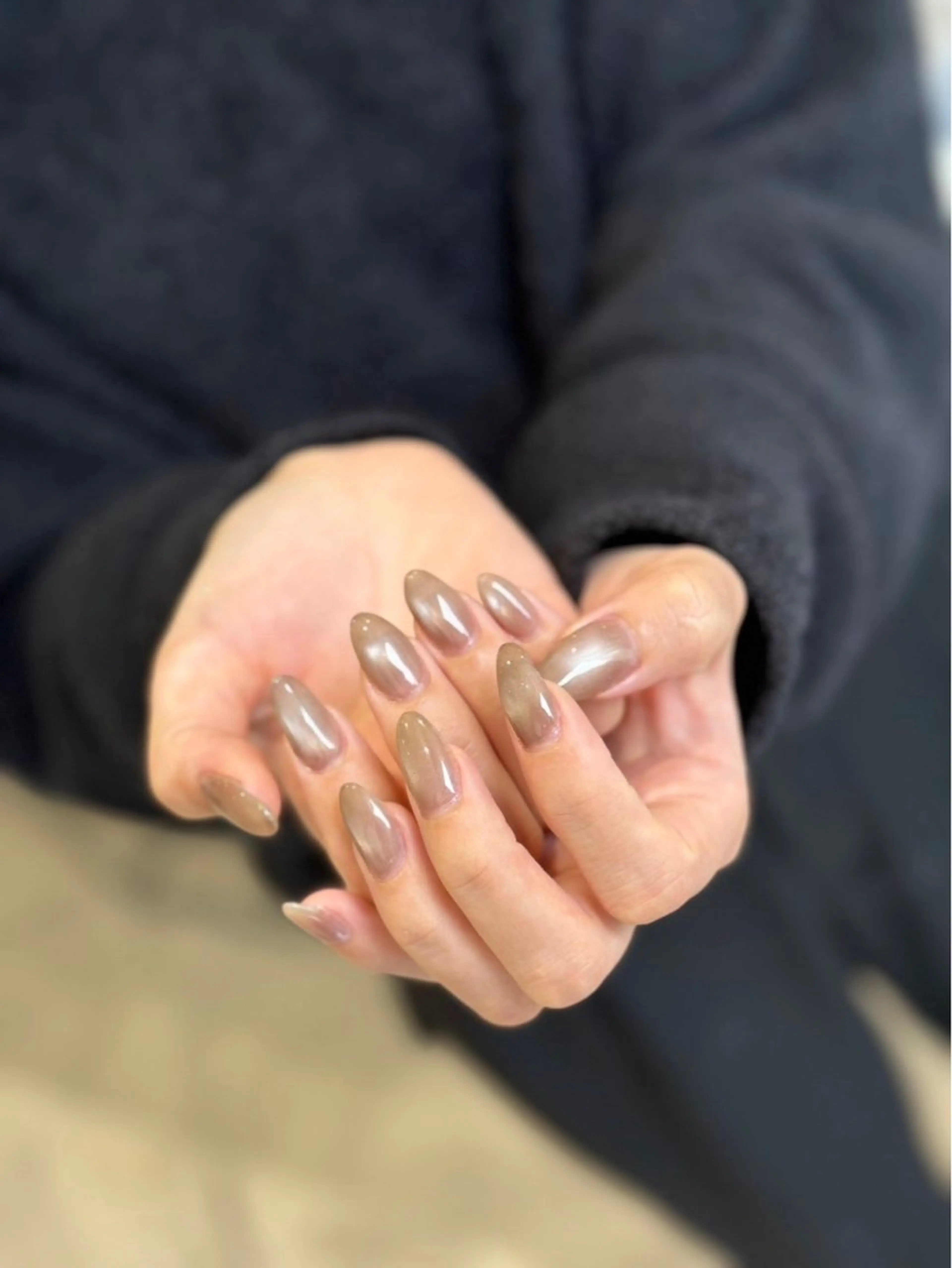 ネイル マグネットネイル シルバー 手島 美空のネイルデザイン