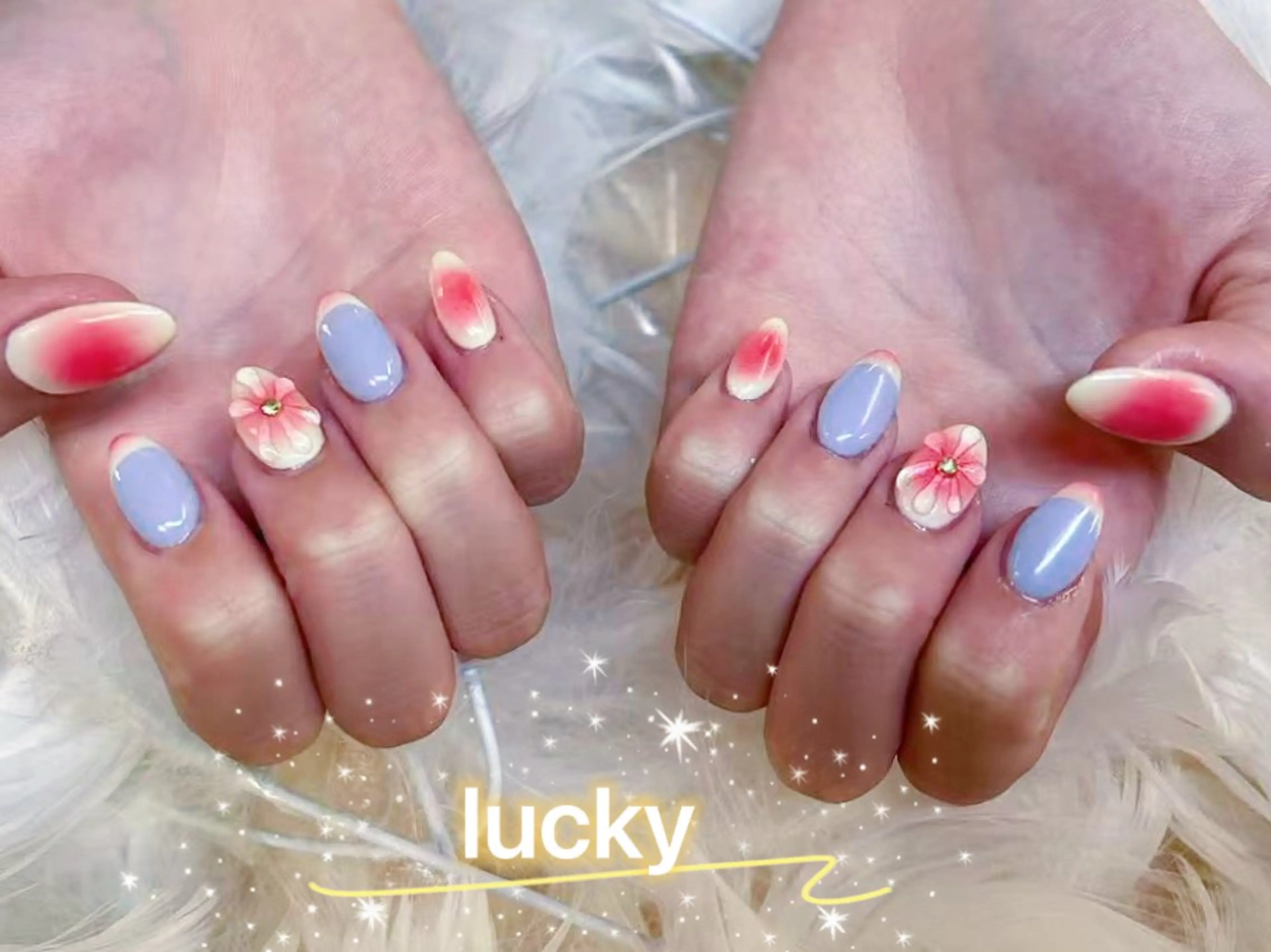 ネイル アートネイル チークネイル 長さ出し フットネイル ジェルネイル ハンドネイル ハンドケア ラッキーネイルサロン 西川口東口店のネイルデザイン