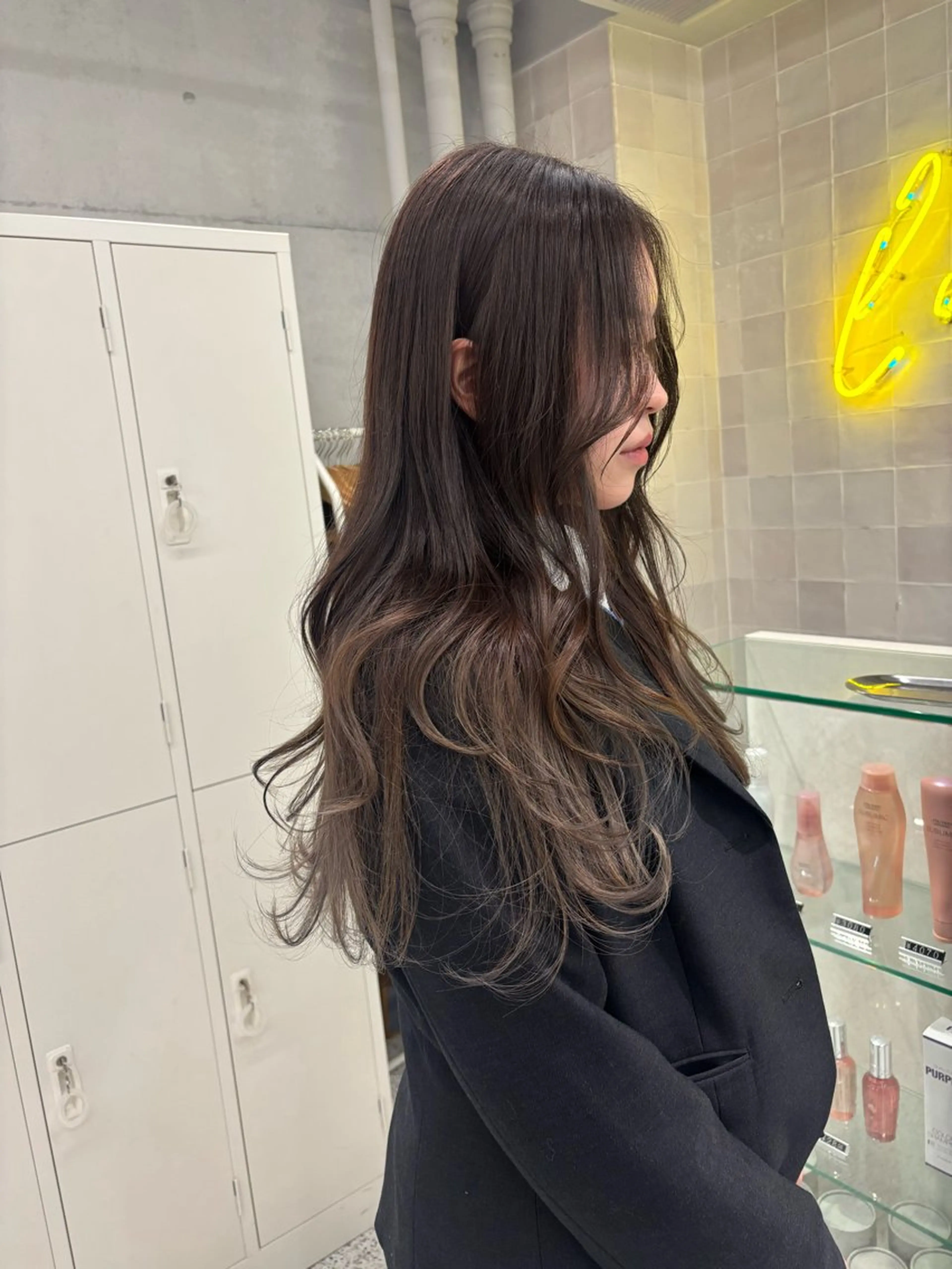 ロング ヘアカラー トリートメント 韓国レイヤー/ヘア カラー🎀ayamiのヘアスタイル