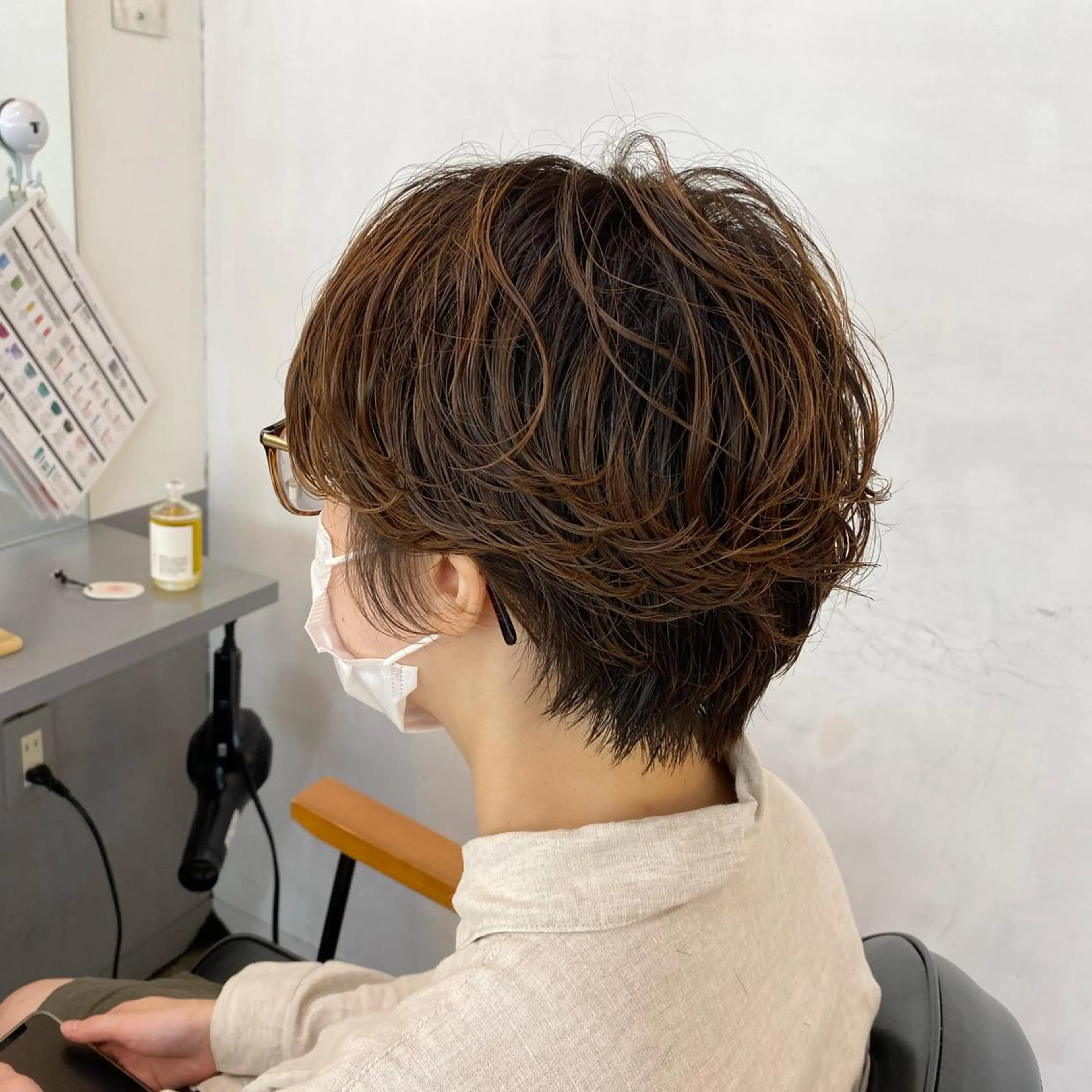 ショート パーマ カット トリートメント ✂韓国レイヤー 🦋みやび🪽のヘアスタイル