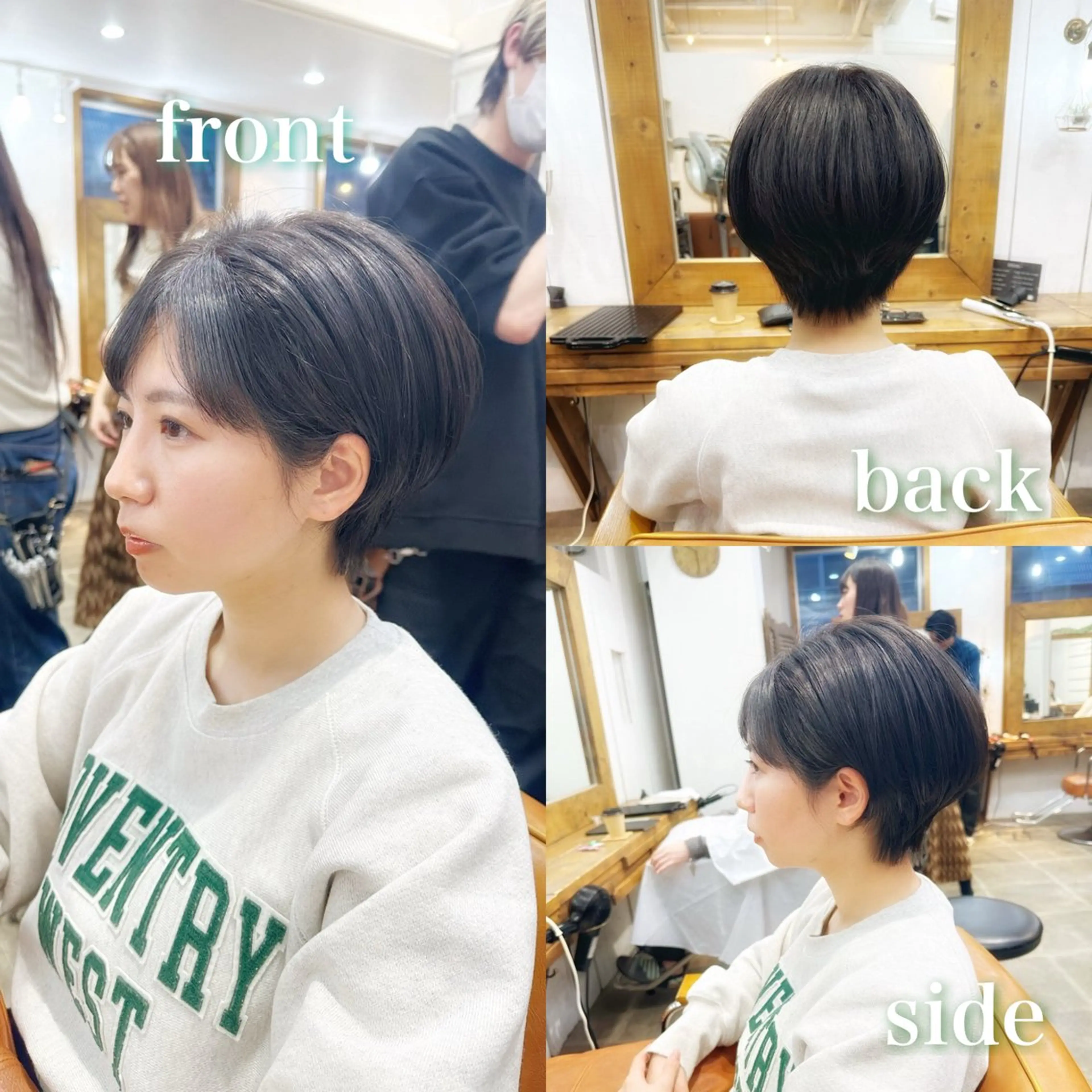 ショート カラー ショートボブ ハンサムショート ブリーチ ブリーチなしカラー ボブ カット ヘアカラー newline銀座所属・銀座ショート/ 大人ショート/金子涼のヘアスタイル