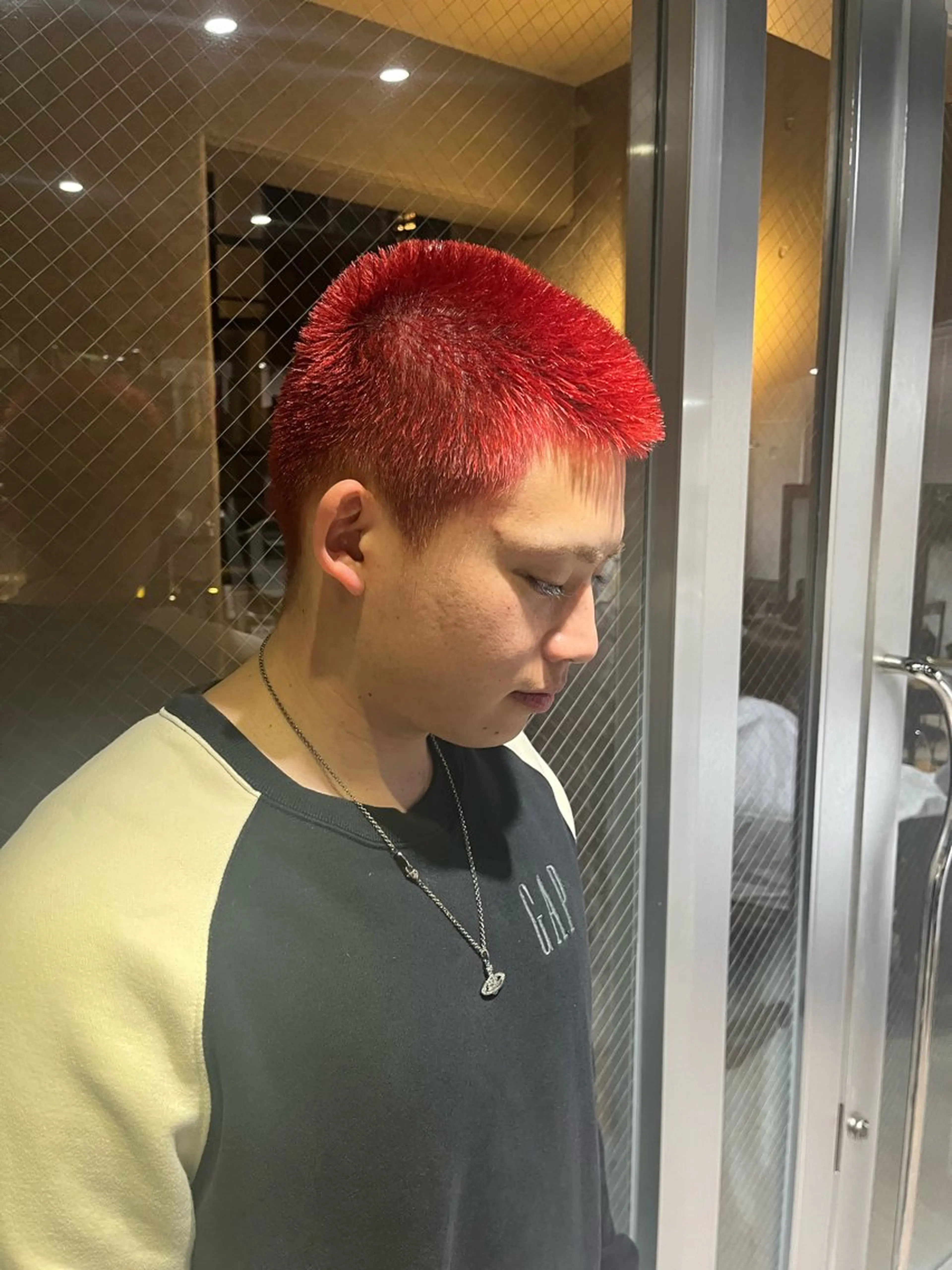 ショート カラー ブリーチ✨ハイライト メンズヘア/アヤノのヘアスタイル