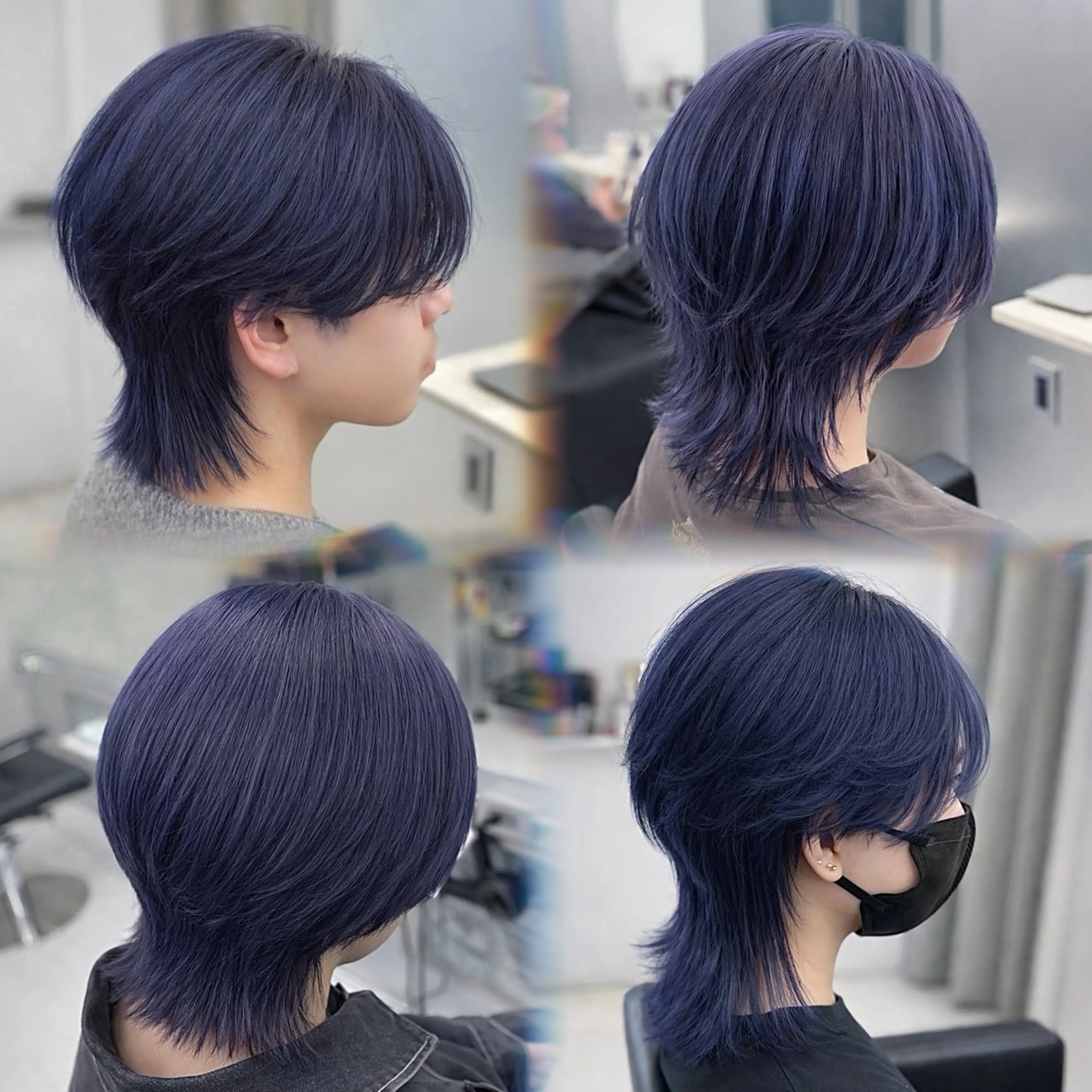 ミディアム カラー メンズ カット ヘアカラー トリートメント ʜᴀʀᴜᴋᴀ♱メンズ ウルフ/ブリーチのヘアスタイル