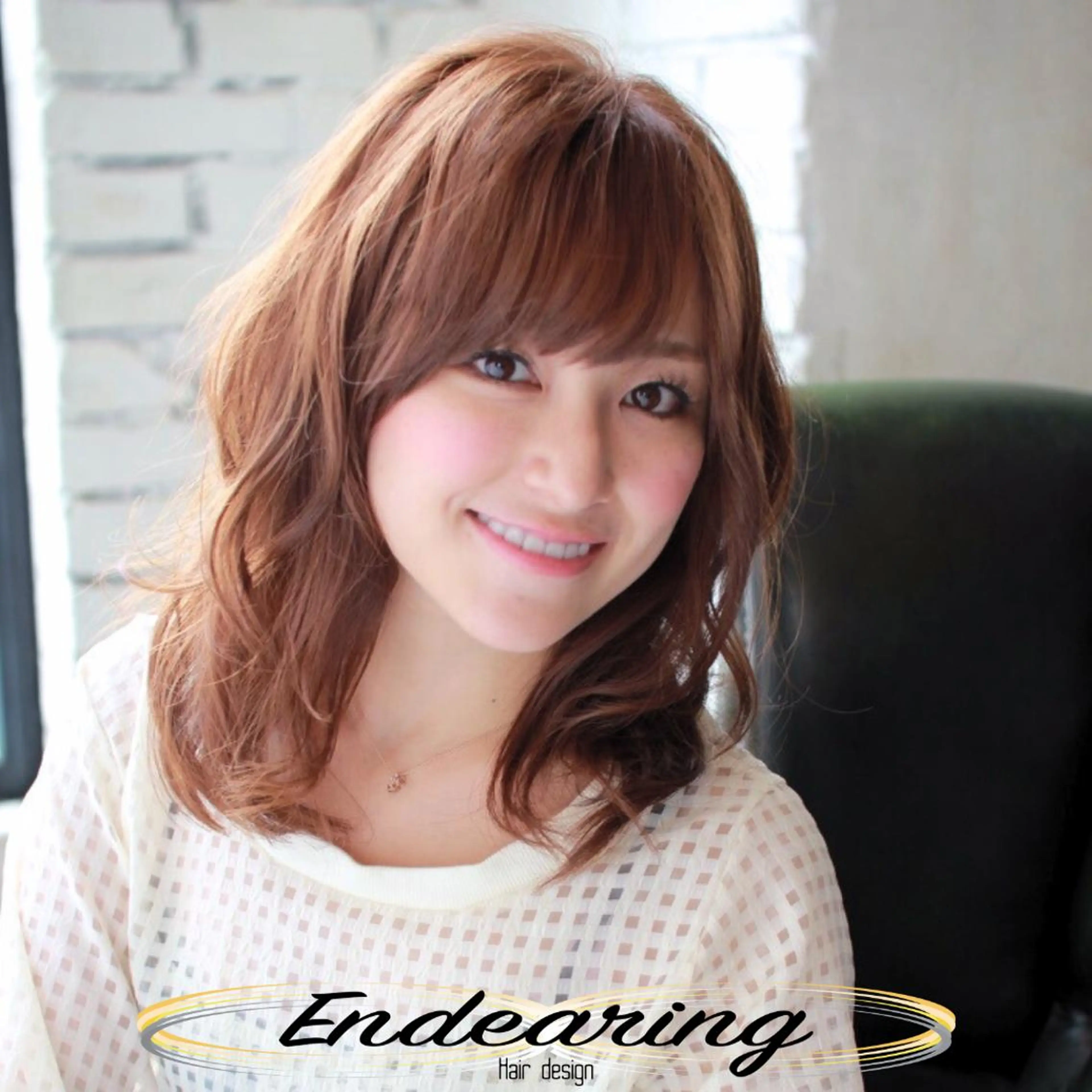 ミディアム オレンジブラウン レイヤーカット 似合わせカット カット ヘアカラー 柳田 怜那/銀座 Endearingのヘアスタイル