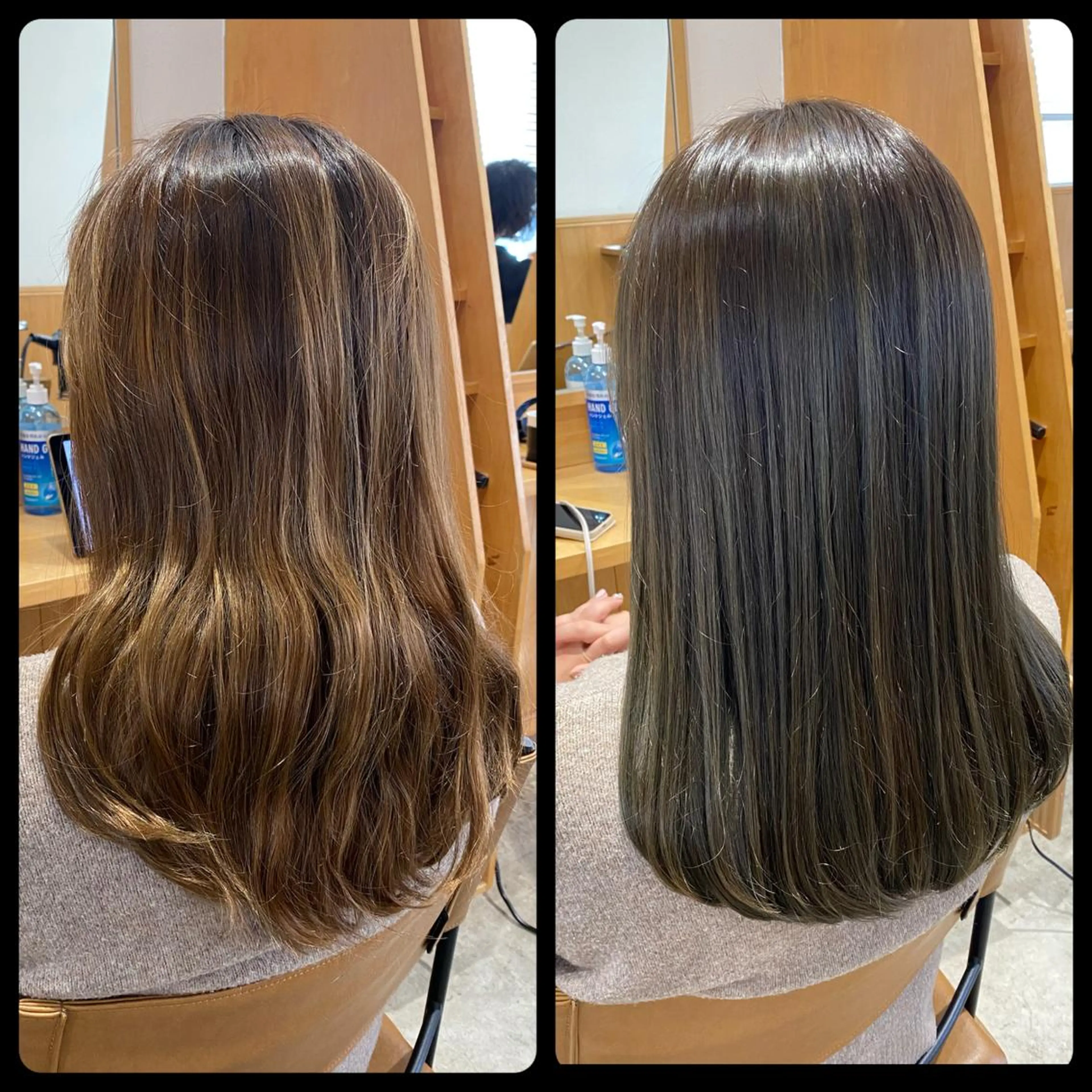 セミロング トリートメント カット ヘアカラー トリートメント AMPHITOKYO 平林のヘアスタイル