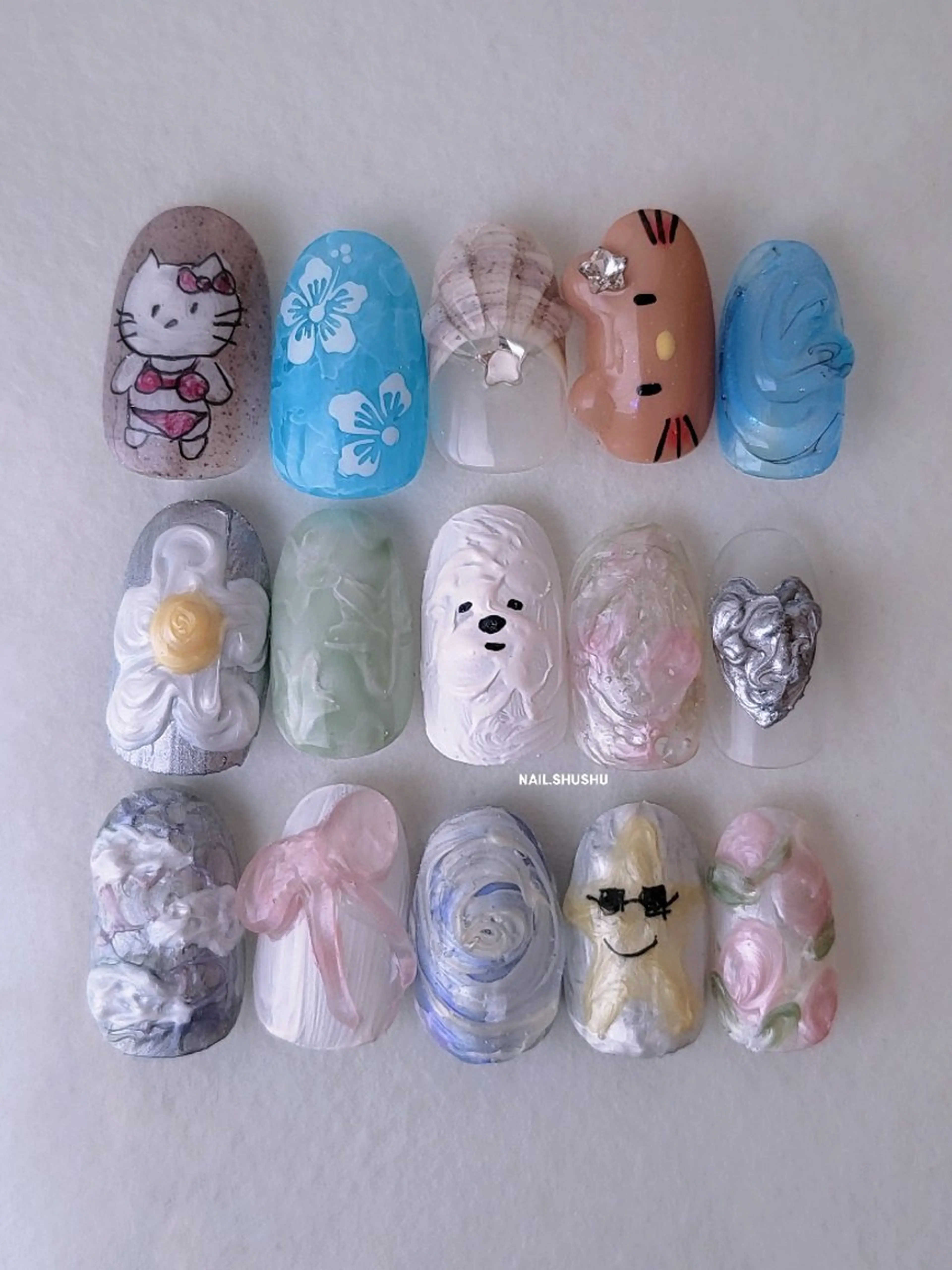 ネイル ハンドネイル 3dパーツ/流行り 👧shushu❤️のネイルデザイン