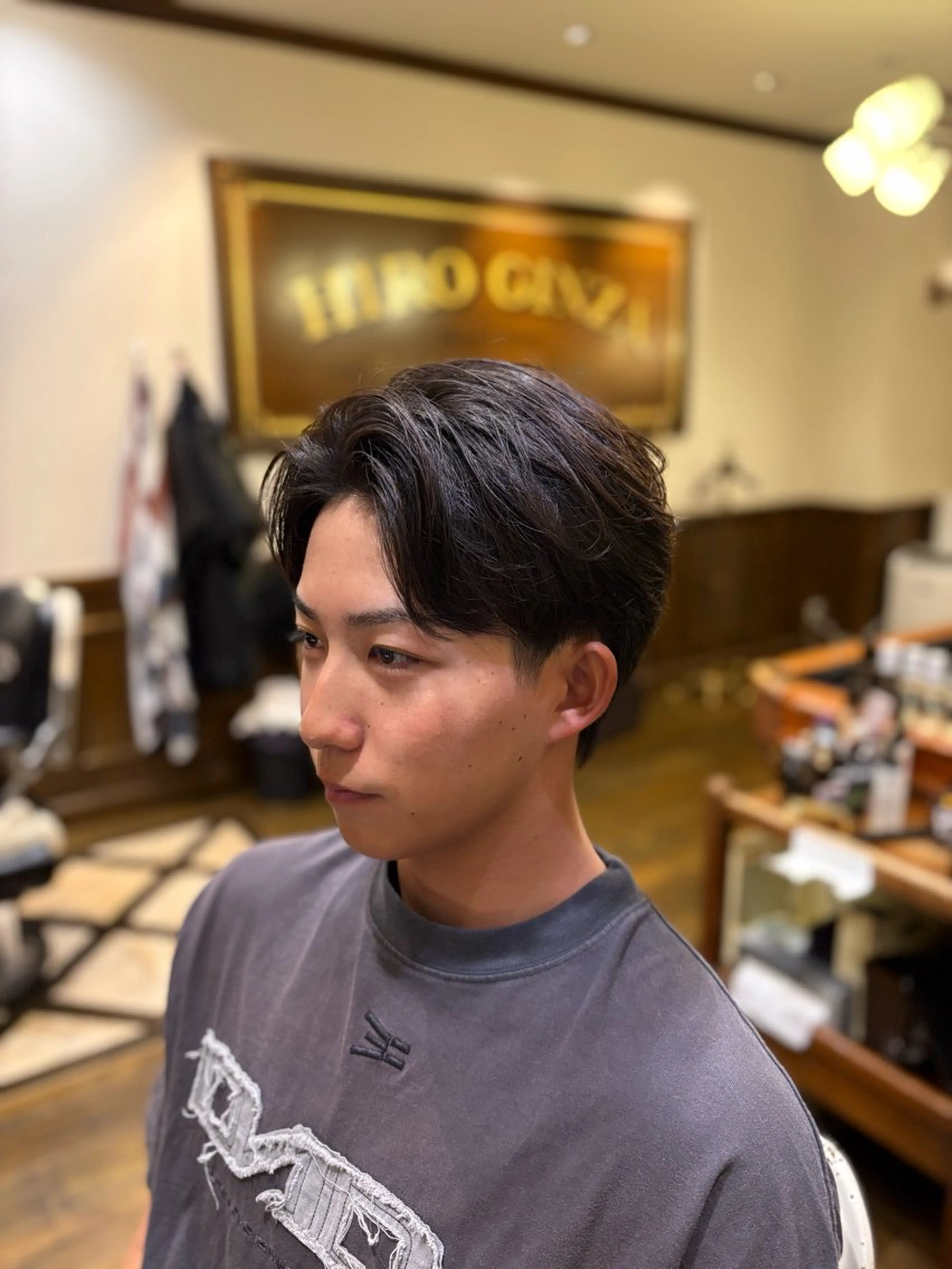 ショート メンズ センターパート 石原 ゆきののヘアスタイル