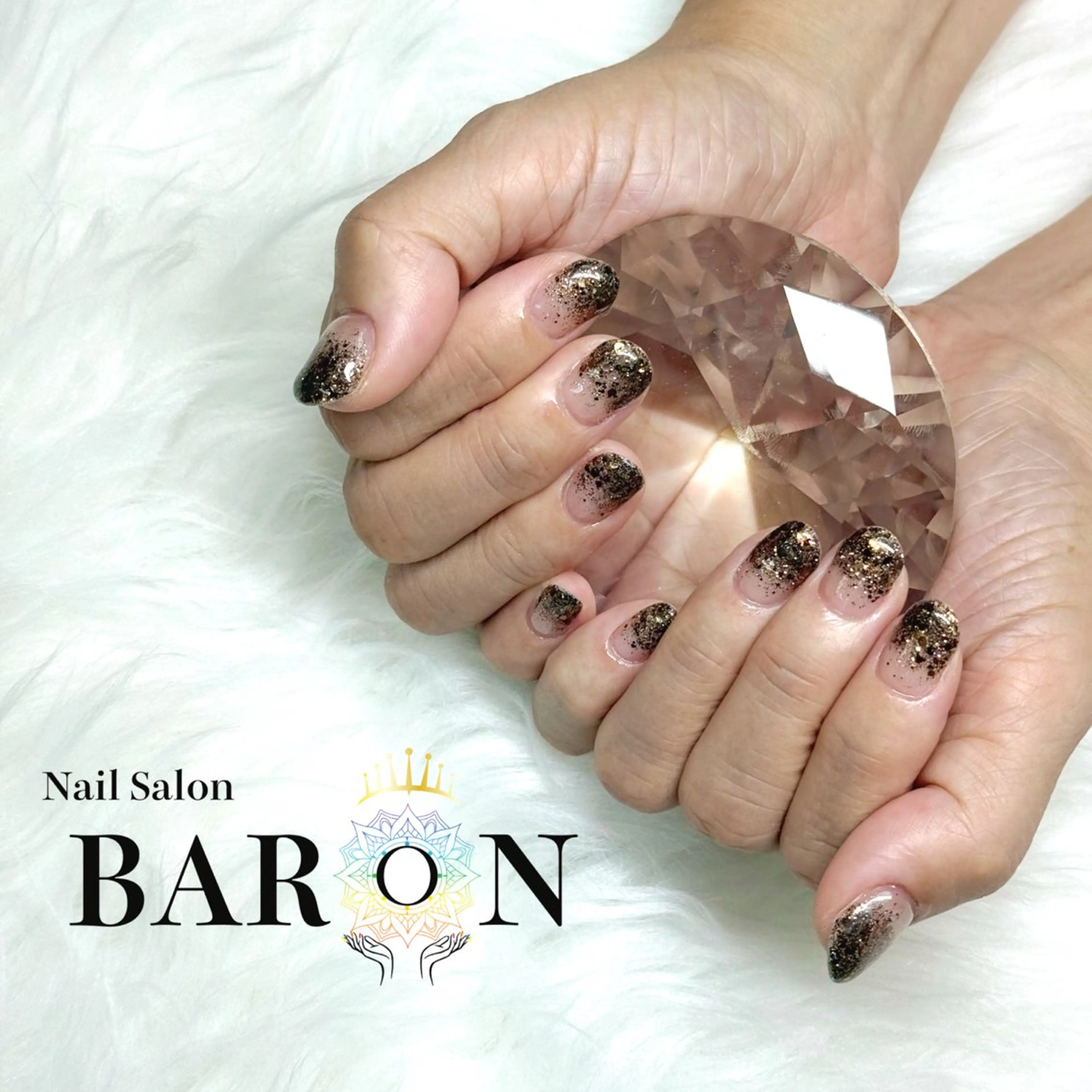 ネイル ブラウン ラメ(グリッター) ラメグラデーション BARON本厚木店 🐹RIN🐹のネイルデザイン