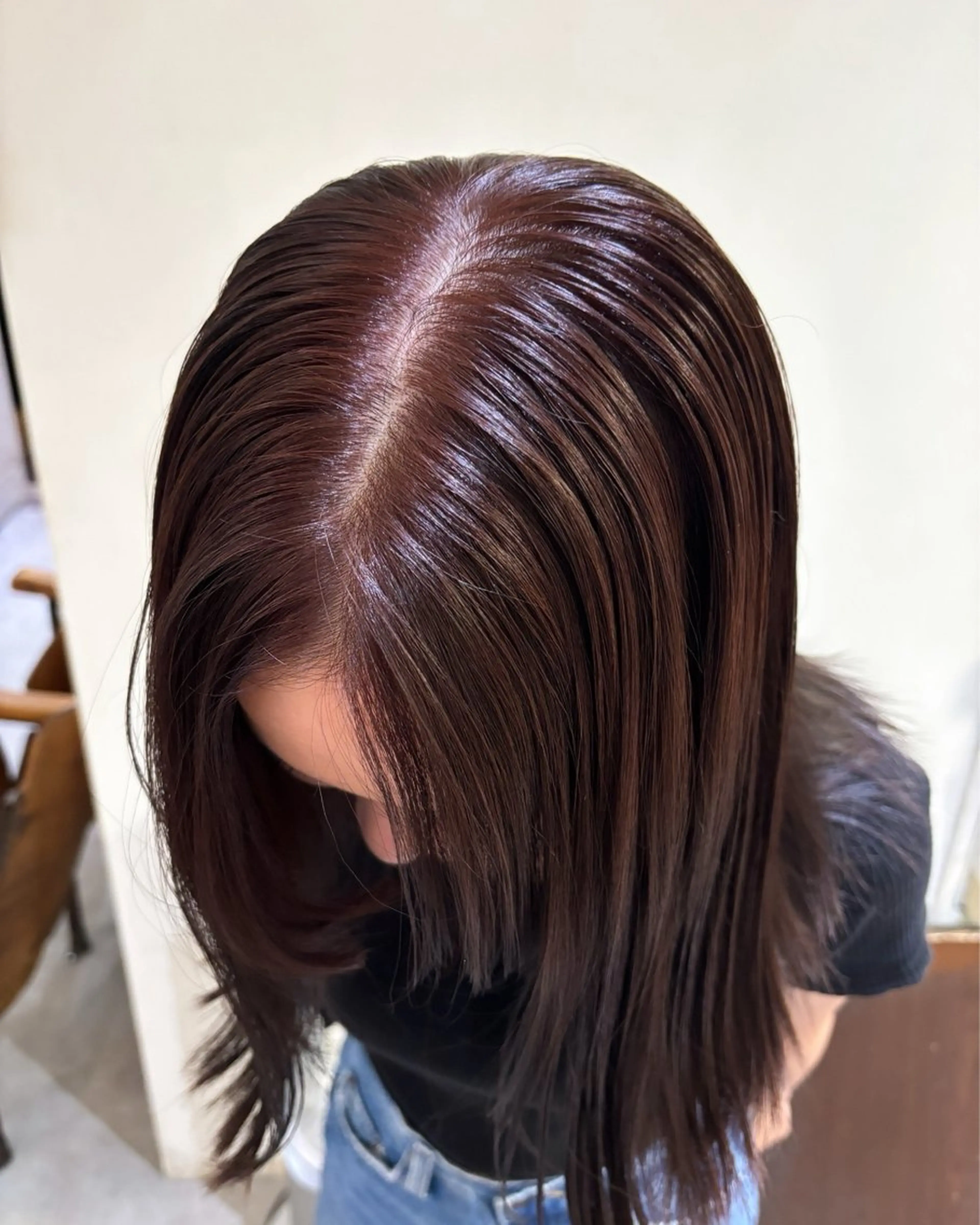 セミロング カラー ブリーチ ダブルカラー レッドカラー MINX青山店所属・結莉/ボブ/ 縮毛矯正のヘアスタイル