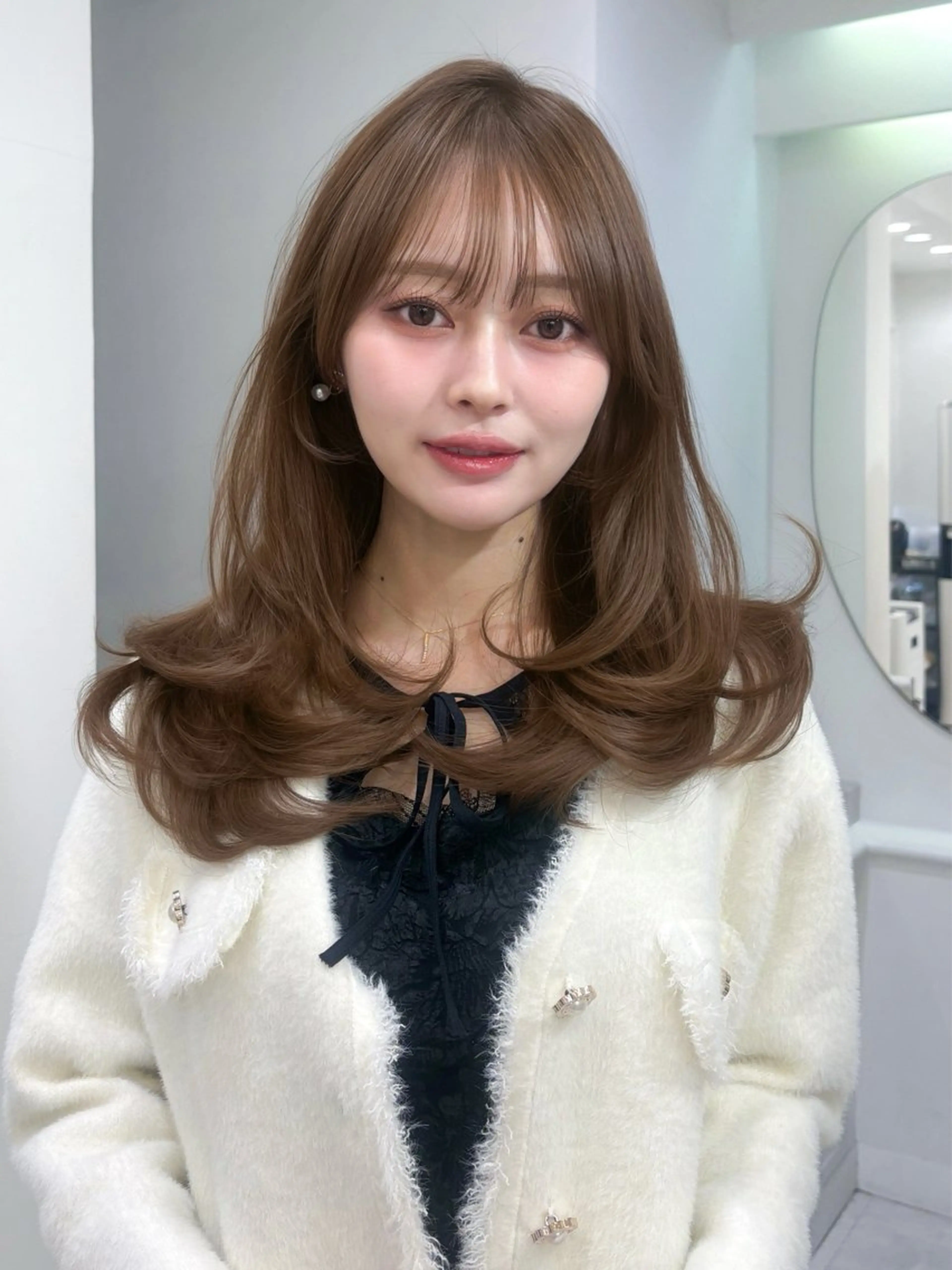 ロング カラー ベージュカラー 韓国風ヘア レイヤーカット カット ヘアカラー トリートメント 艶髪/モテヘア🎀 MIHOのヘアスタイル