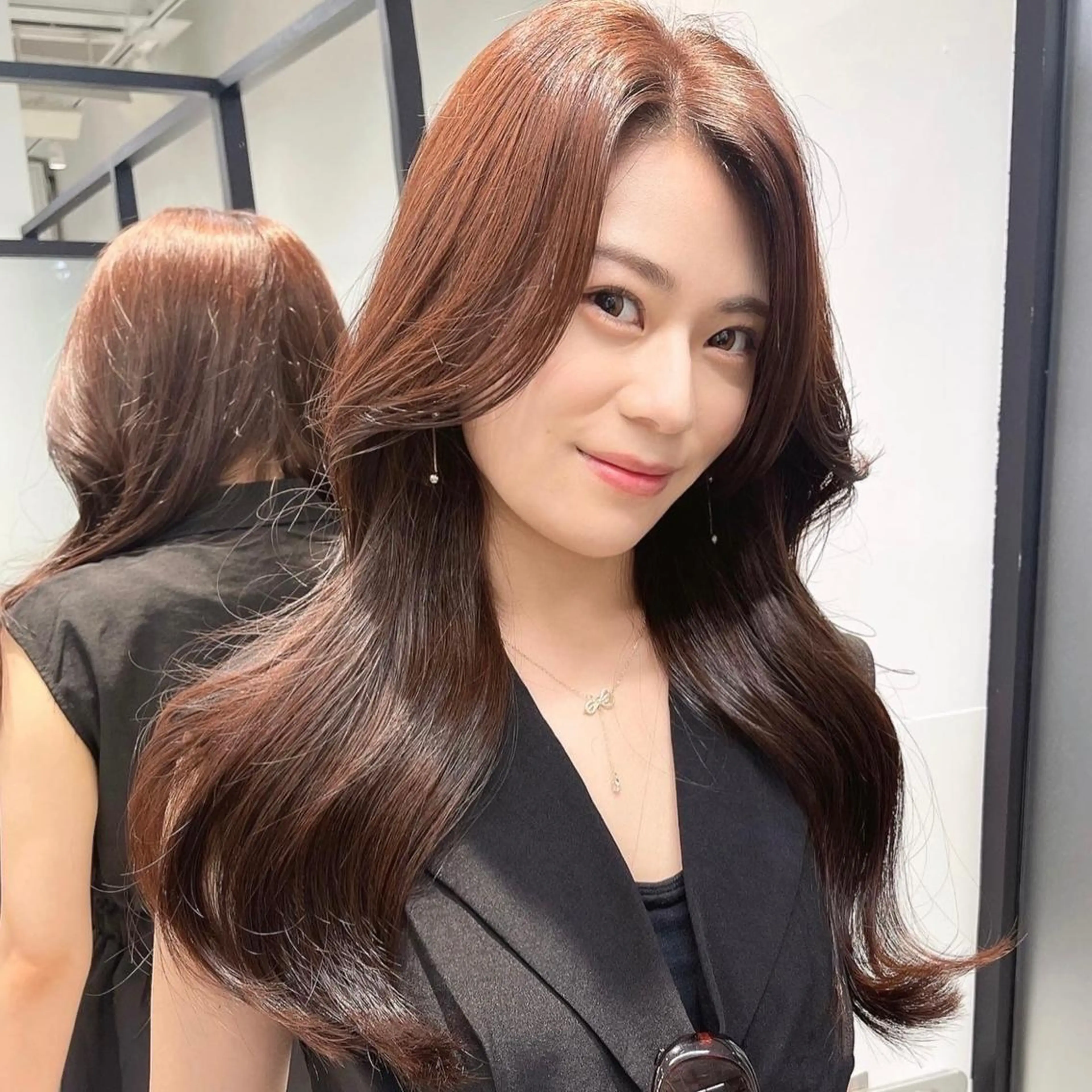 ロング カット トリートメント 韓国レイヤーカット 髪質改善▫️水野有真のヘアスタイル