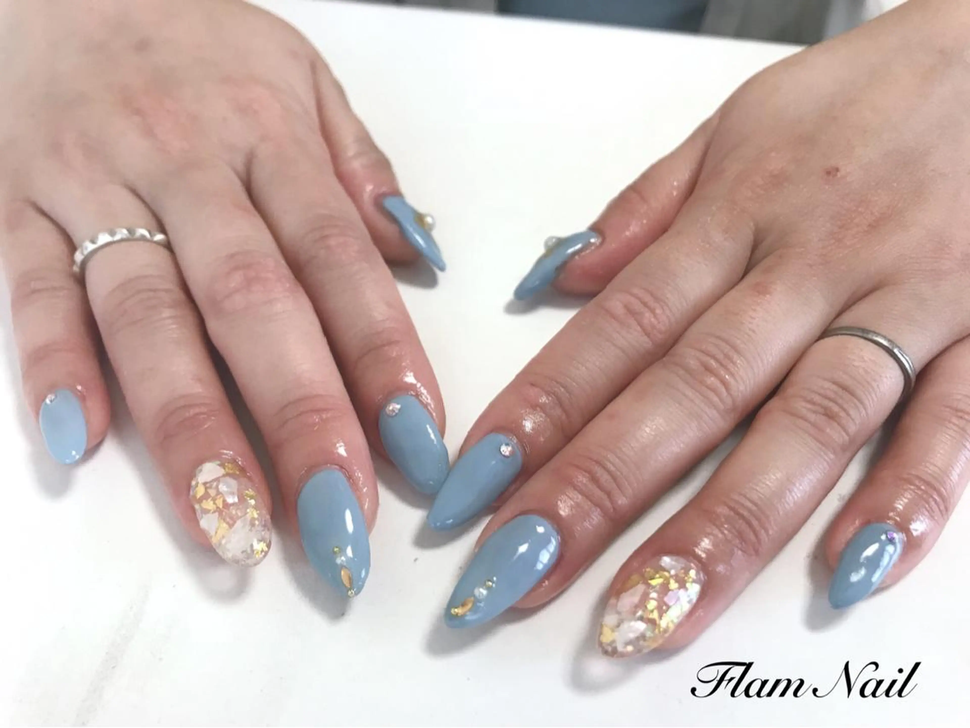 ネイル ブルー Flam Nailのネイルデザイン