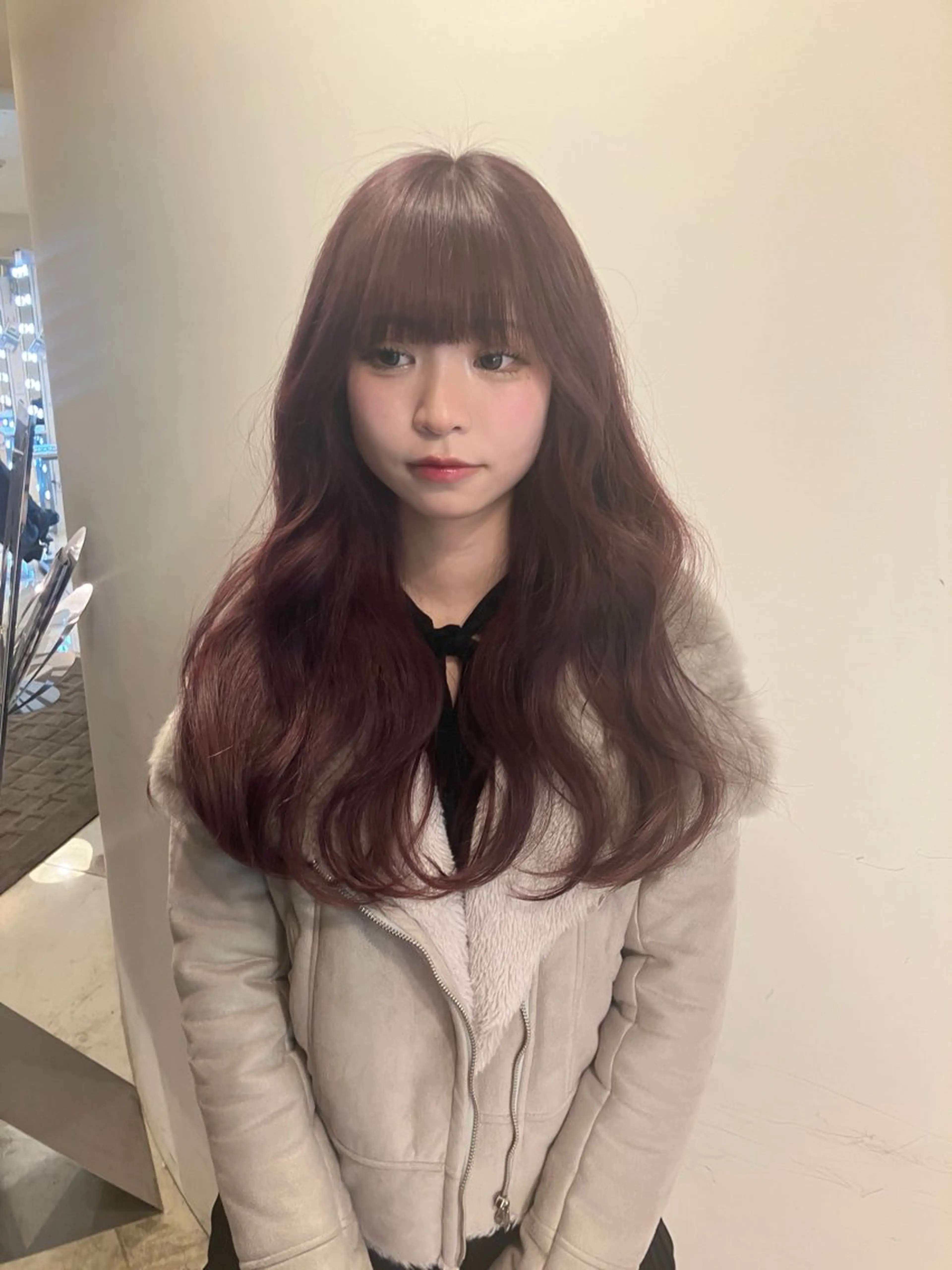 ロング ピンクラベンダー ヘアカラー トリートメント Hanaka @hwndorのヘアスタイル