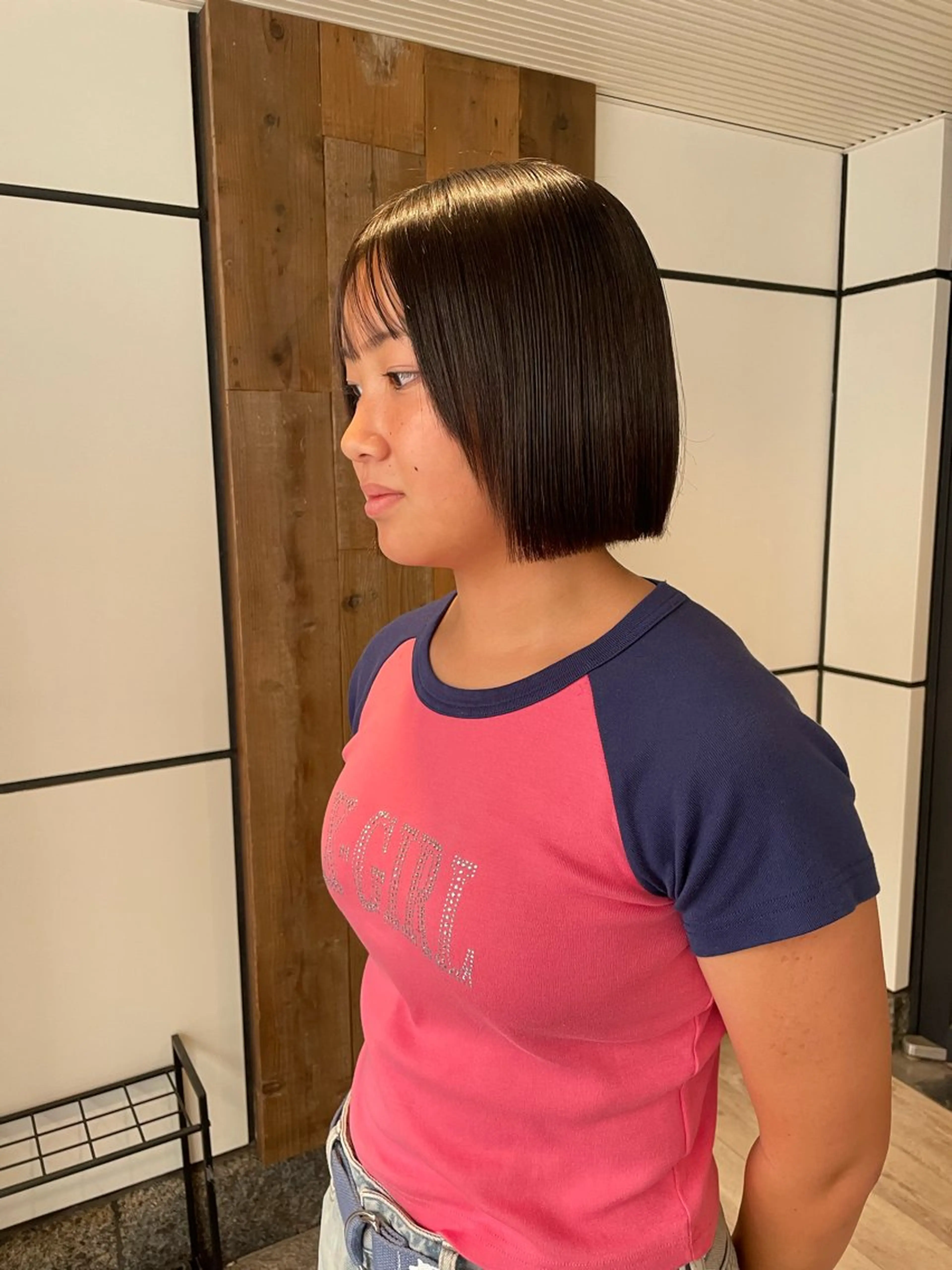 ショート ボブ くせ毛 縮毛矯正 縮毛矯正 トリートメント 渋谷 留菜のヘアスタイル