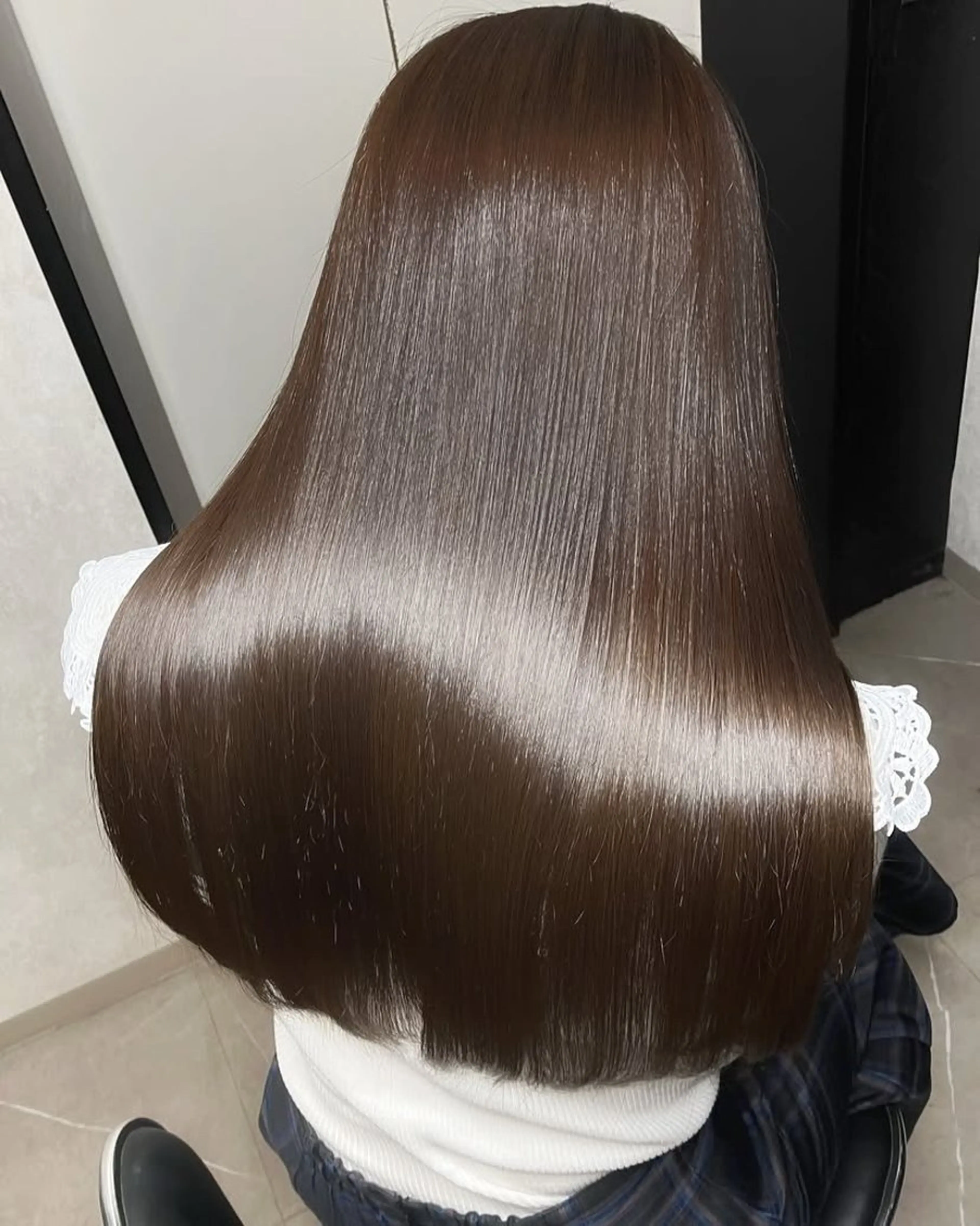 セミロング 髪質改善 縮毛矯正 トリートメント 新宿/縮毛矯正/ カラー/羽生沢のヘアスタイル