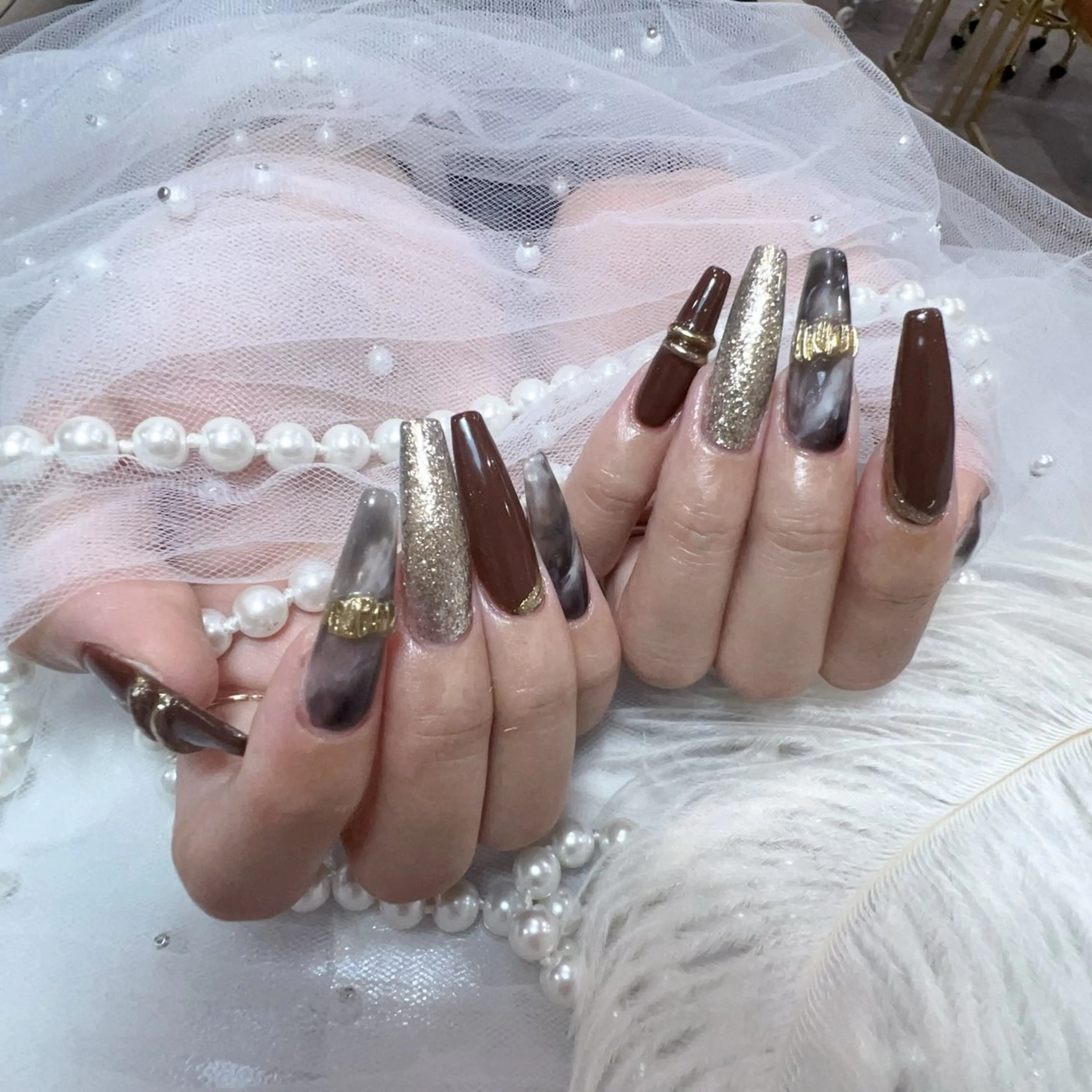 ネイル アートネイル フラッシュネイル フレンチネイル ジェルネイル ガラスフレンチ You&Me Yukiのネイルデザイン