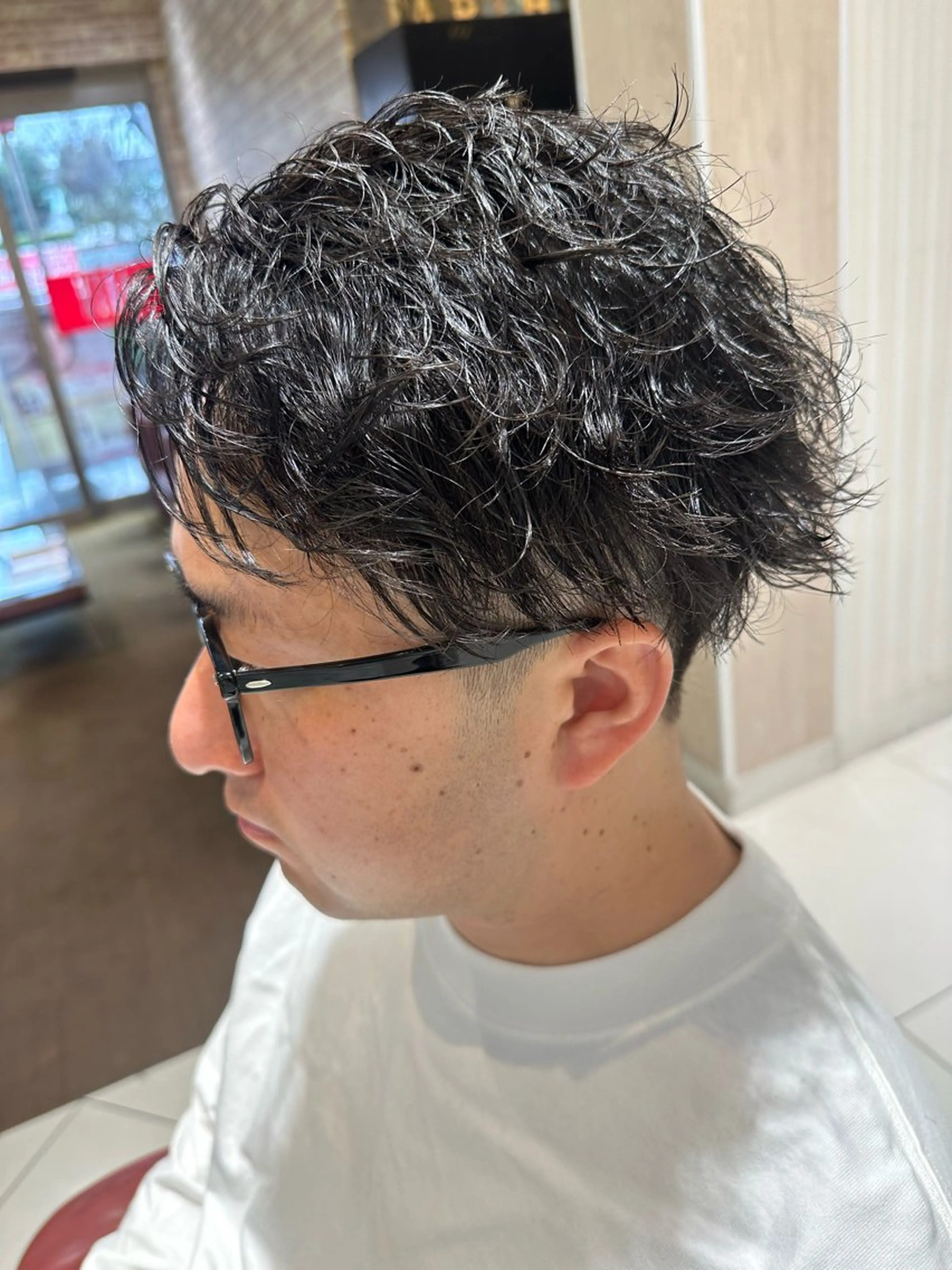 ショート パーマ メンズ メンズパーマ 波巻きパーマ 💈メンズ特化 美容師サキ💈のヘアスタイル