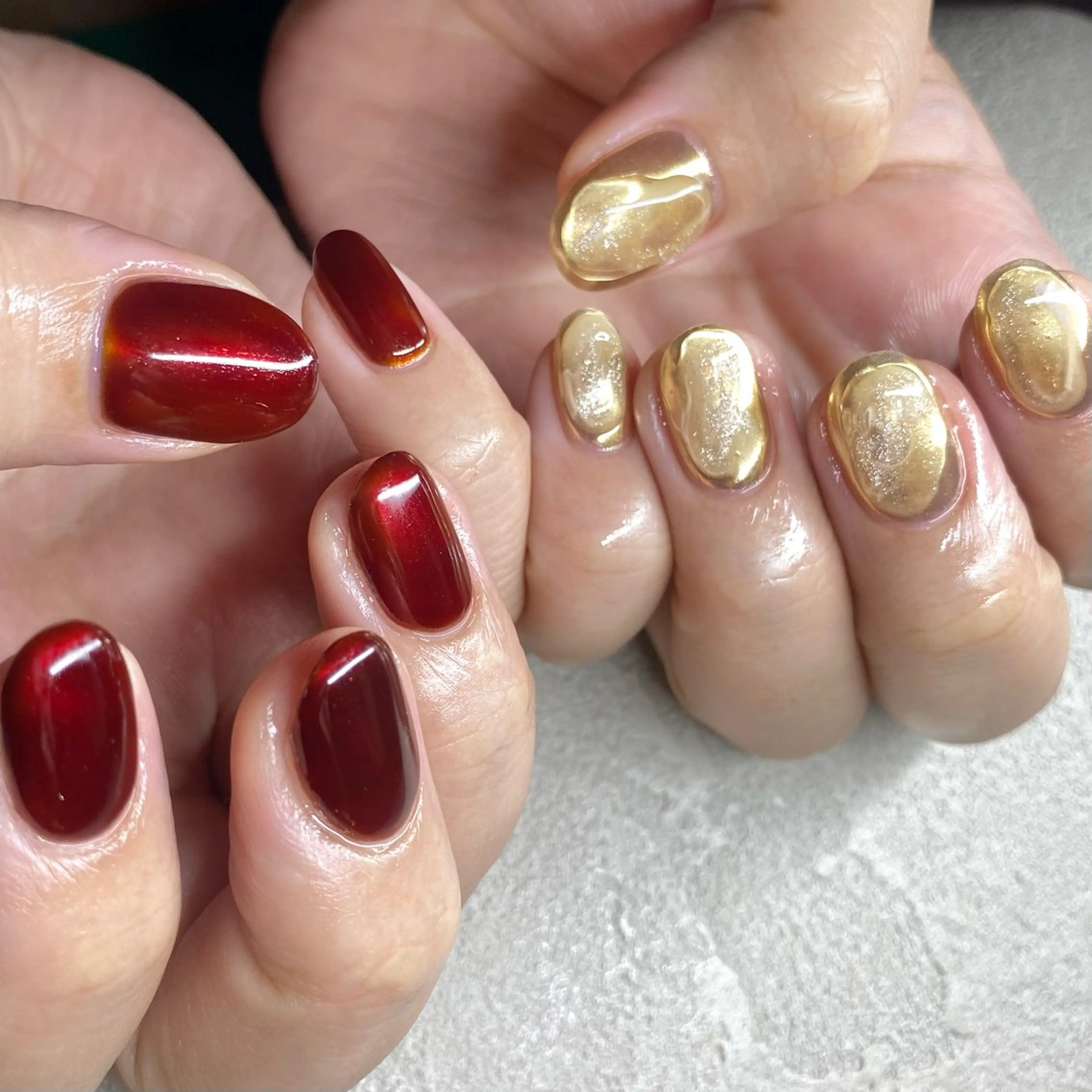 ネイル アートネイル ニュアンスネイル 冬ネイル ハンドネイル 山田 貴子のネイルデザイン