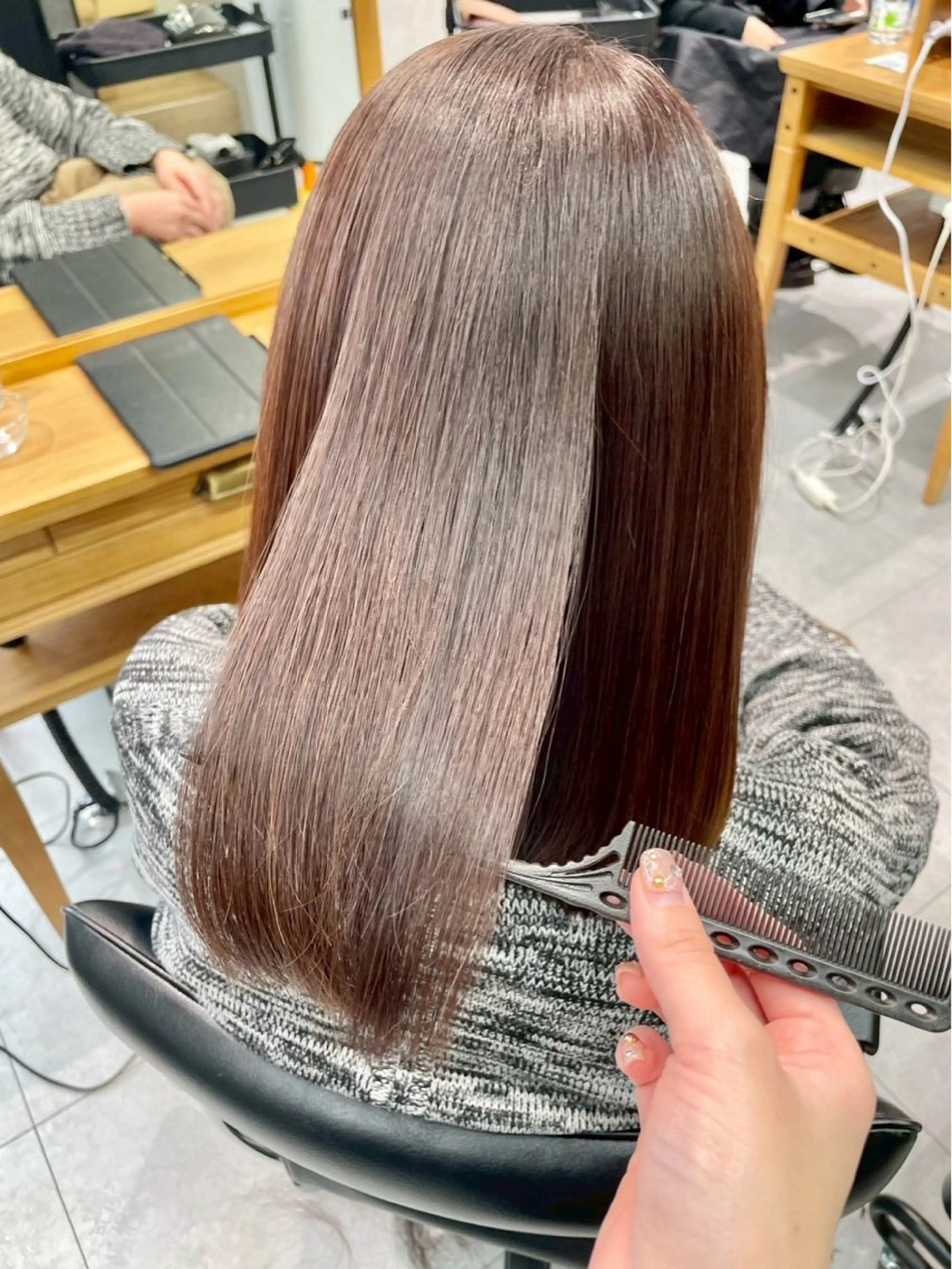 セミロング 髪質改善 縮毛矯正 トリートメント カラーモデル募集 ✨🤍モモハ🤍✨のヘアスタイル