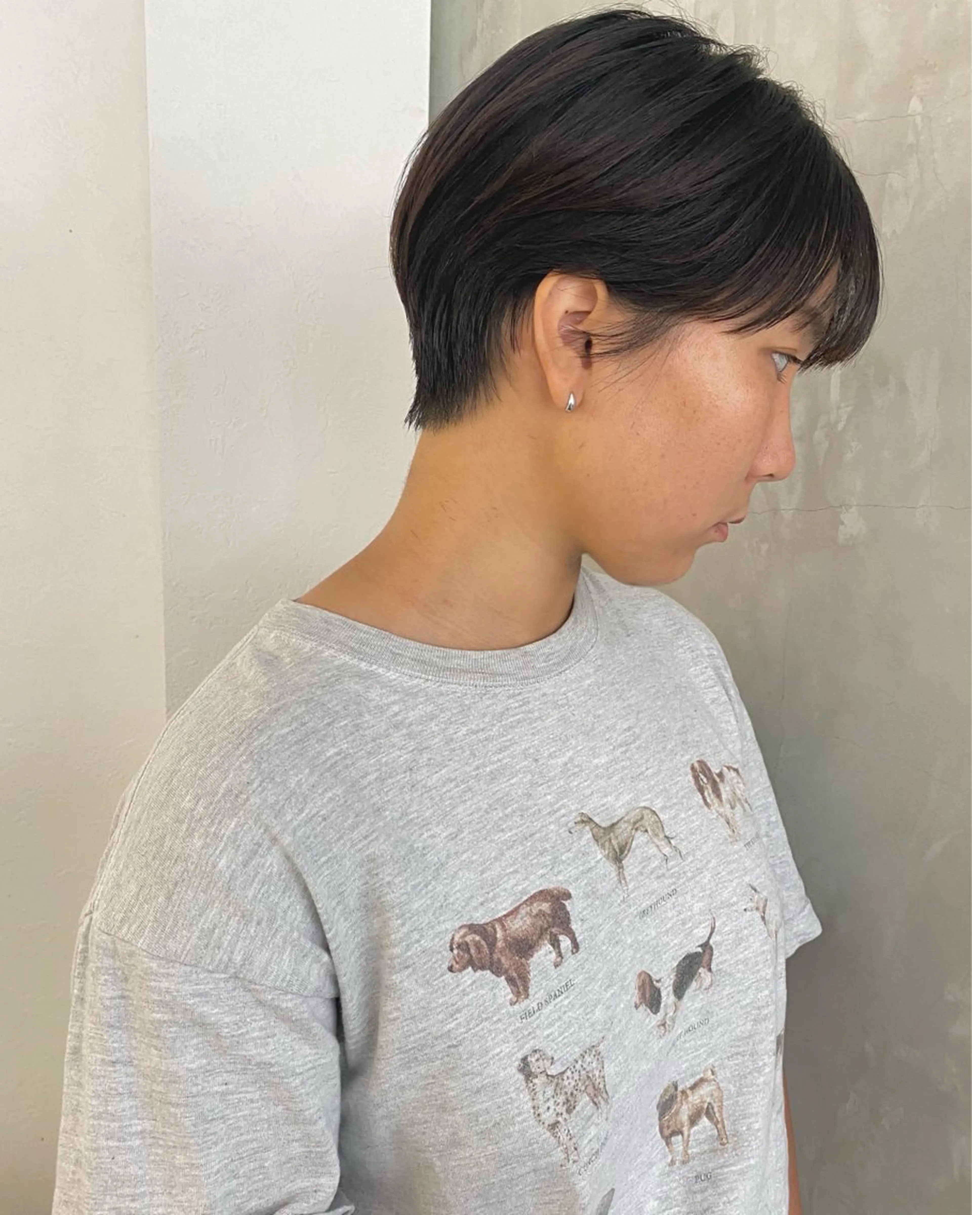 ショート カラー ブラウンカラー ダークブラウン ショートヘア 森貴裕/ベージュ/ パーマ/オリーブのヘアスタイル