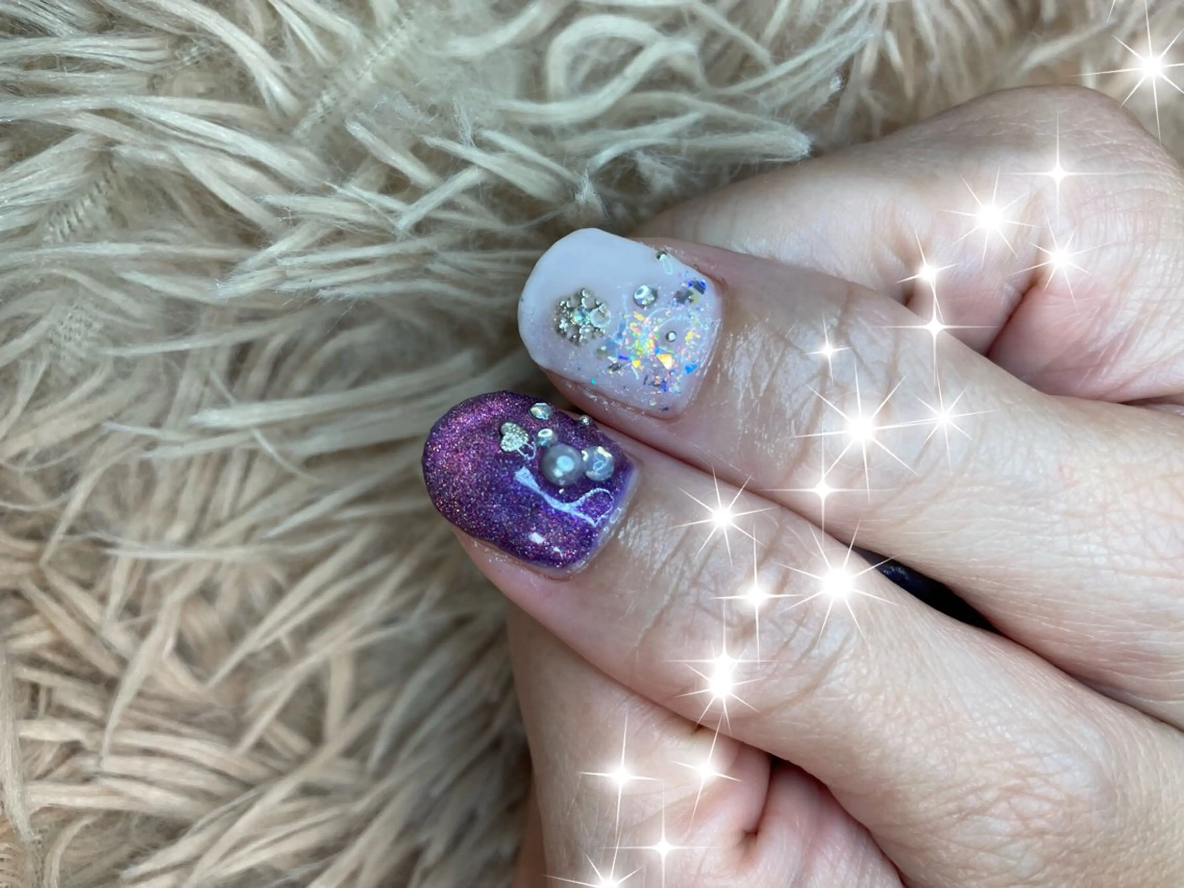 ネイル キラキラネイル マグネットネイル 冬ネイル クリスマス NAIL★M 真紀のネイルデザイン