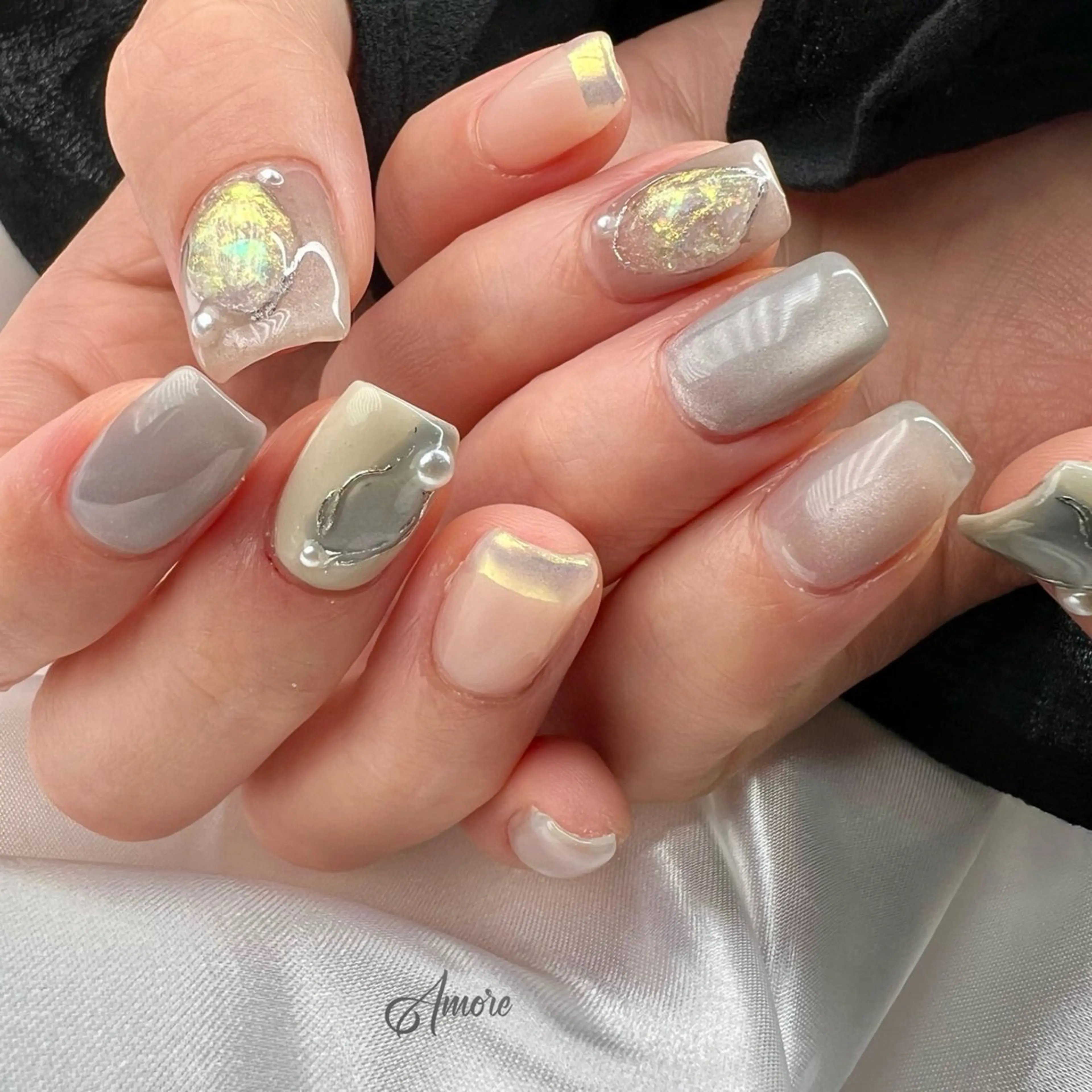 ネイル ジェルネイル キラキラネイル 韓国ネイル パラジェル You kyehwaのネイルデザイン