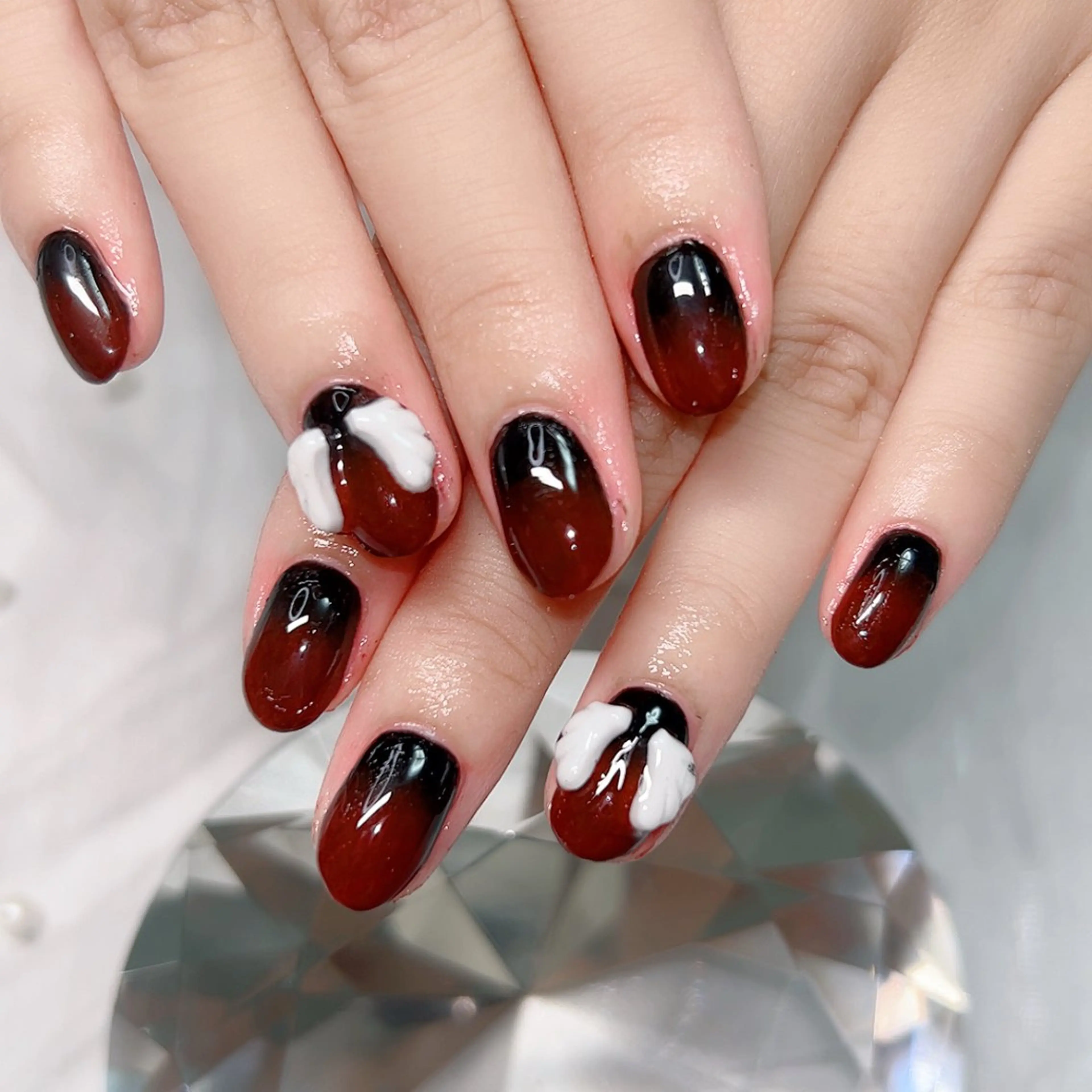 ネイル アートネイル ジェルネイル グラデーション キラキラネイル ラメ(グリッター) ハンドネイル Cute Tips nailのネイルデザイン