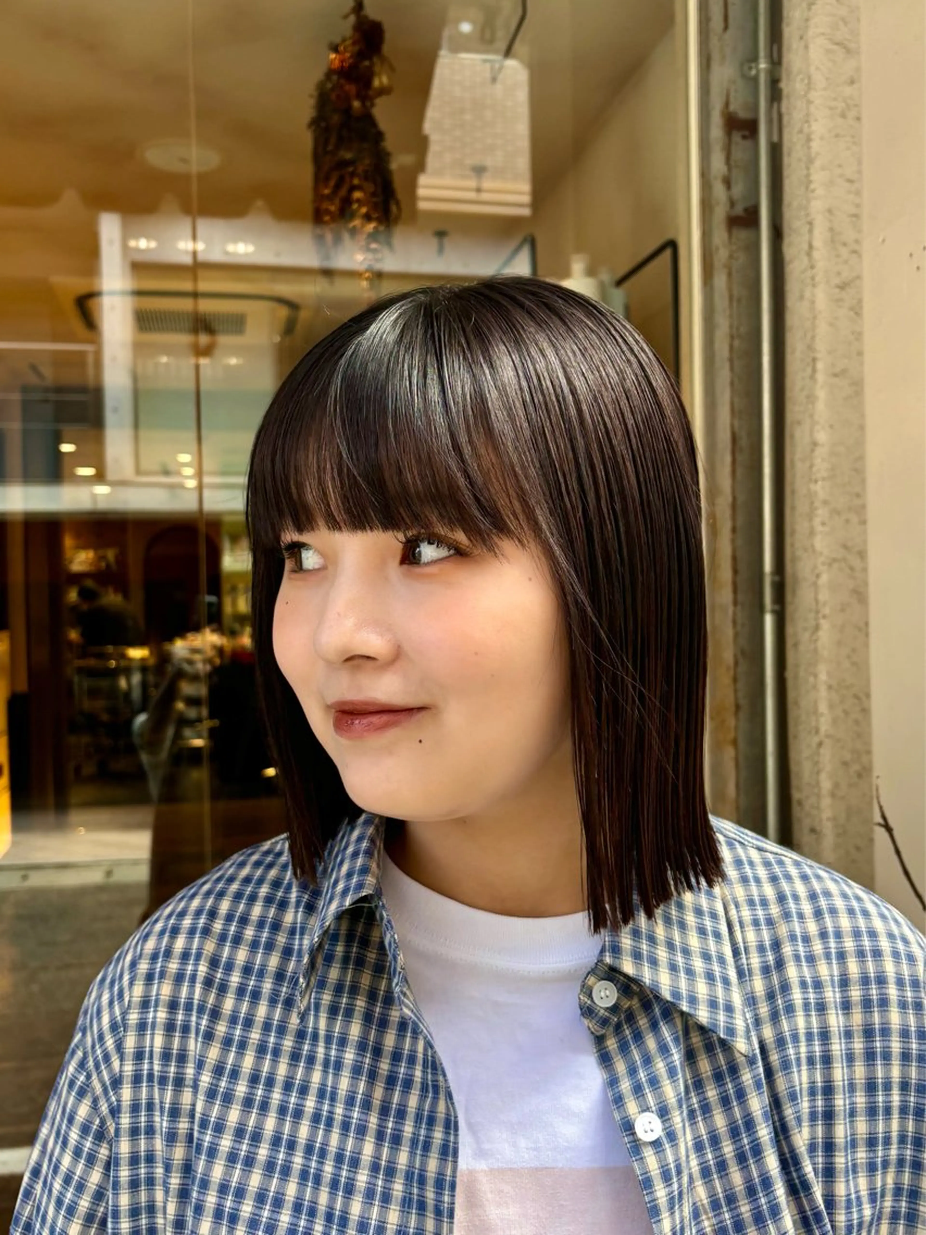 ショート 切りっぱなしボブ ボブ カット 水原波津輝/ボブ /ニュアンスパーマのヘアスタイル