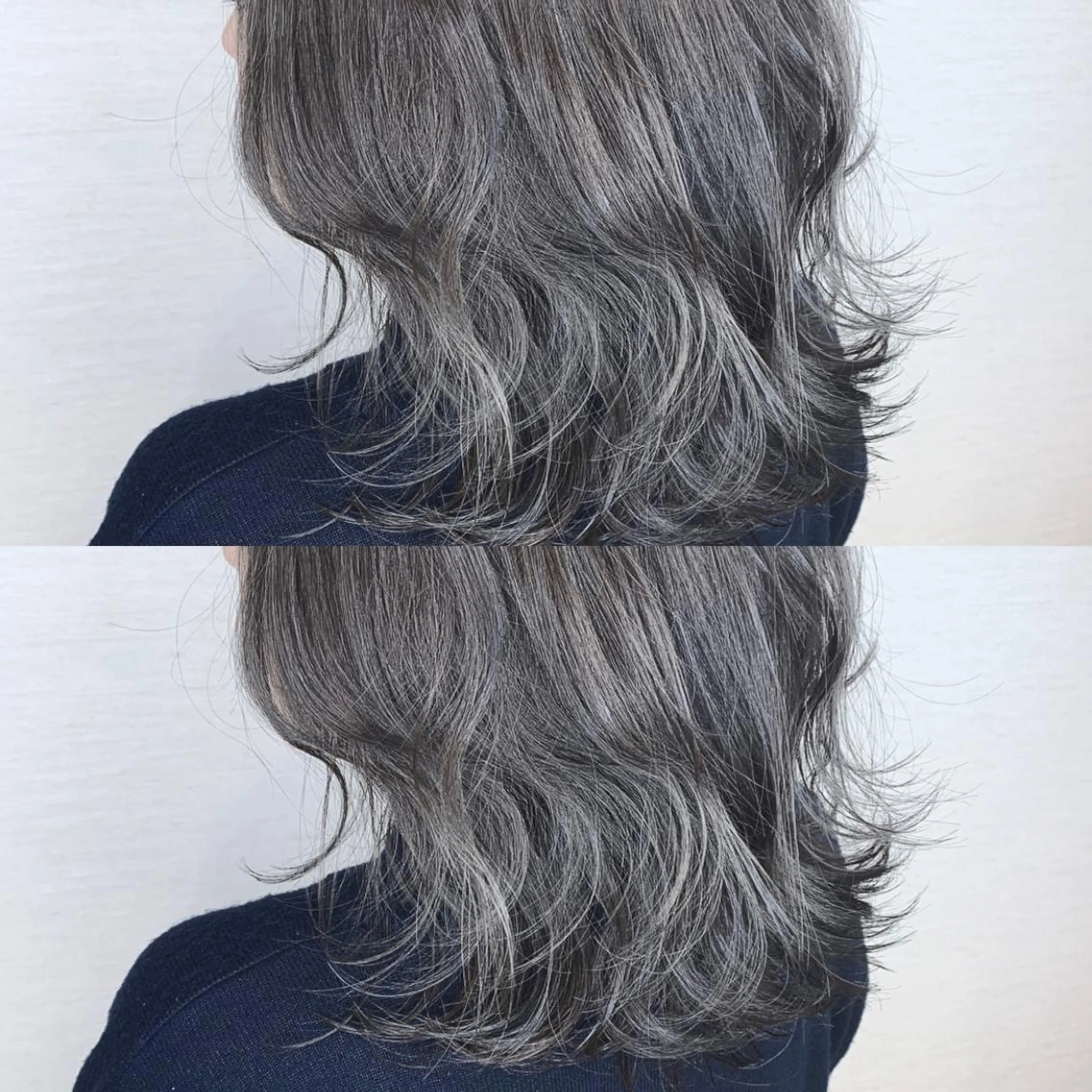 ミディアム カラー 韓国レイヤーカット/ ダブルカラーのヘアスタイル