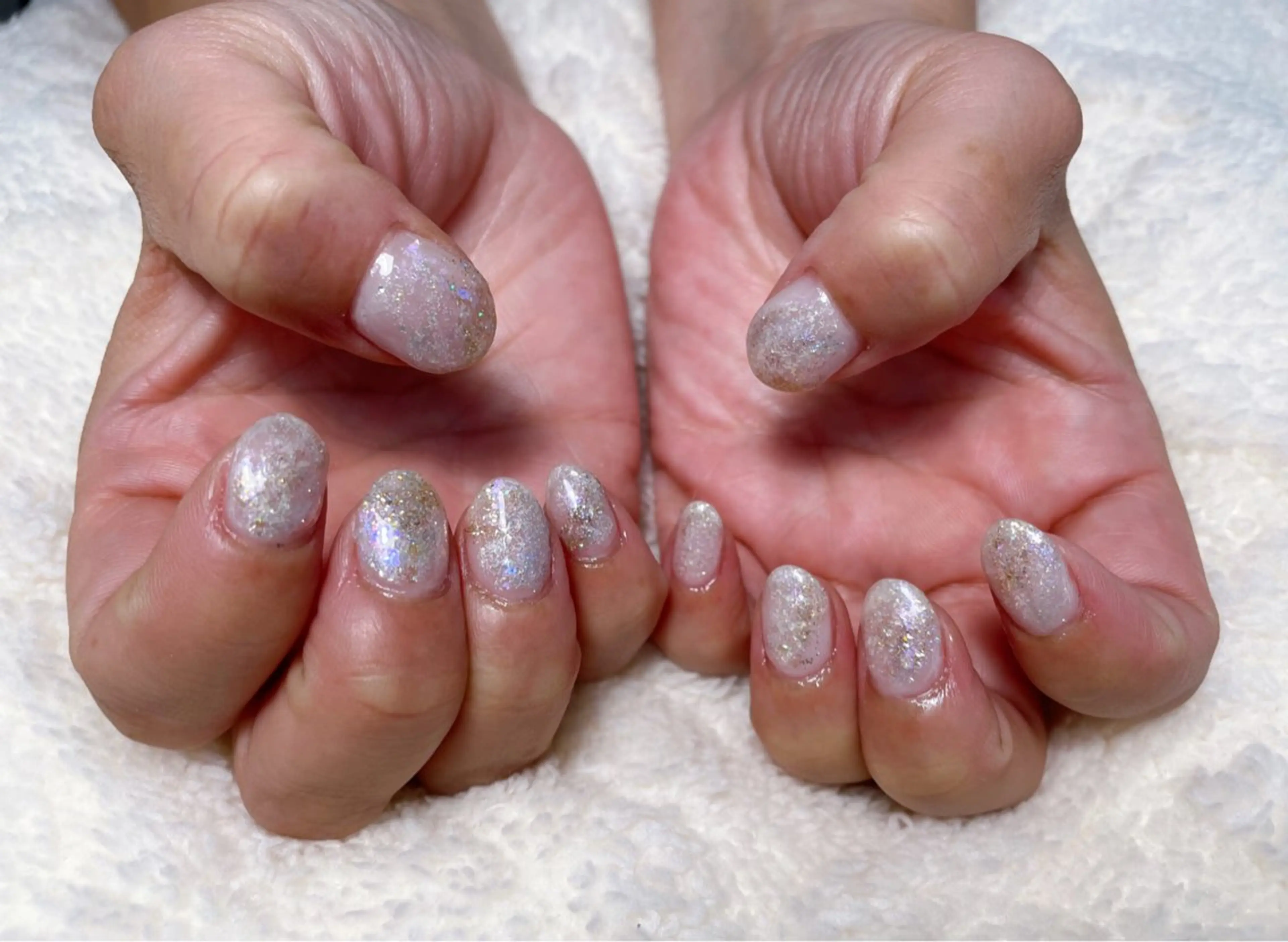 ネイル オーロラネイル ラメ(グリッター) ハンドネイル K Akaneのネイルデザイン