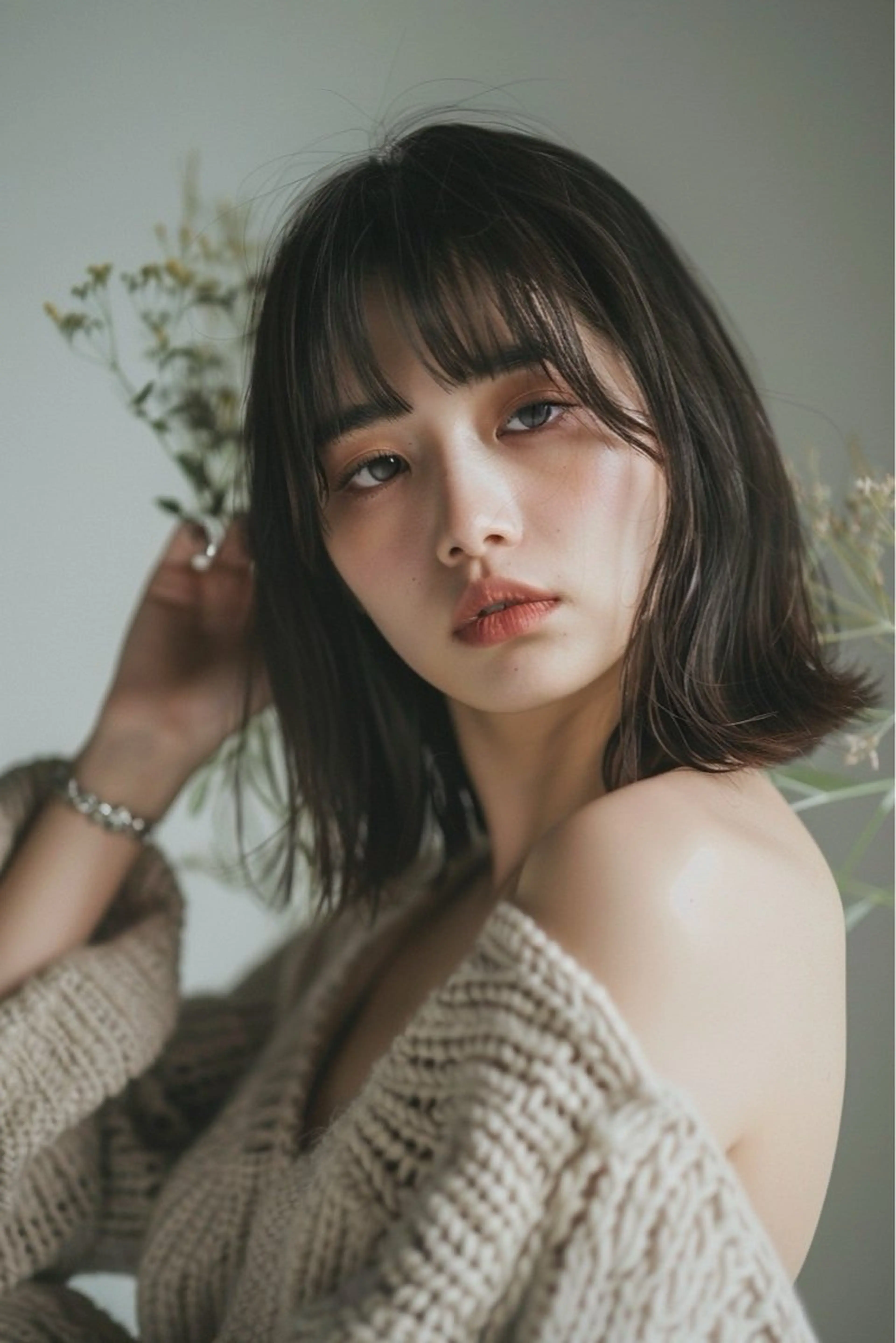 ミディアム カット ヘアカラー トリートメント 新宿/韓国メンズ RIKUパーマのヘアスタイル