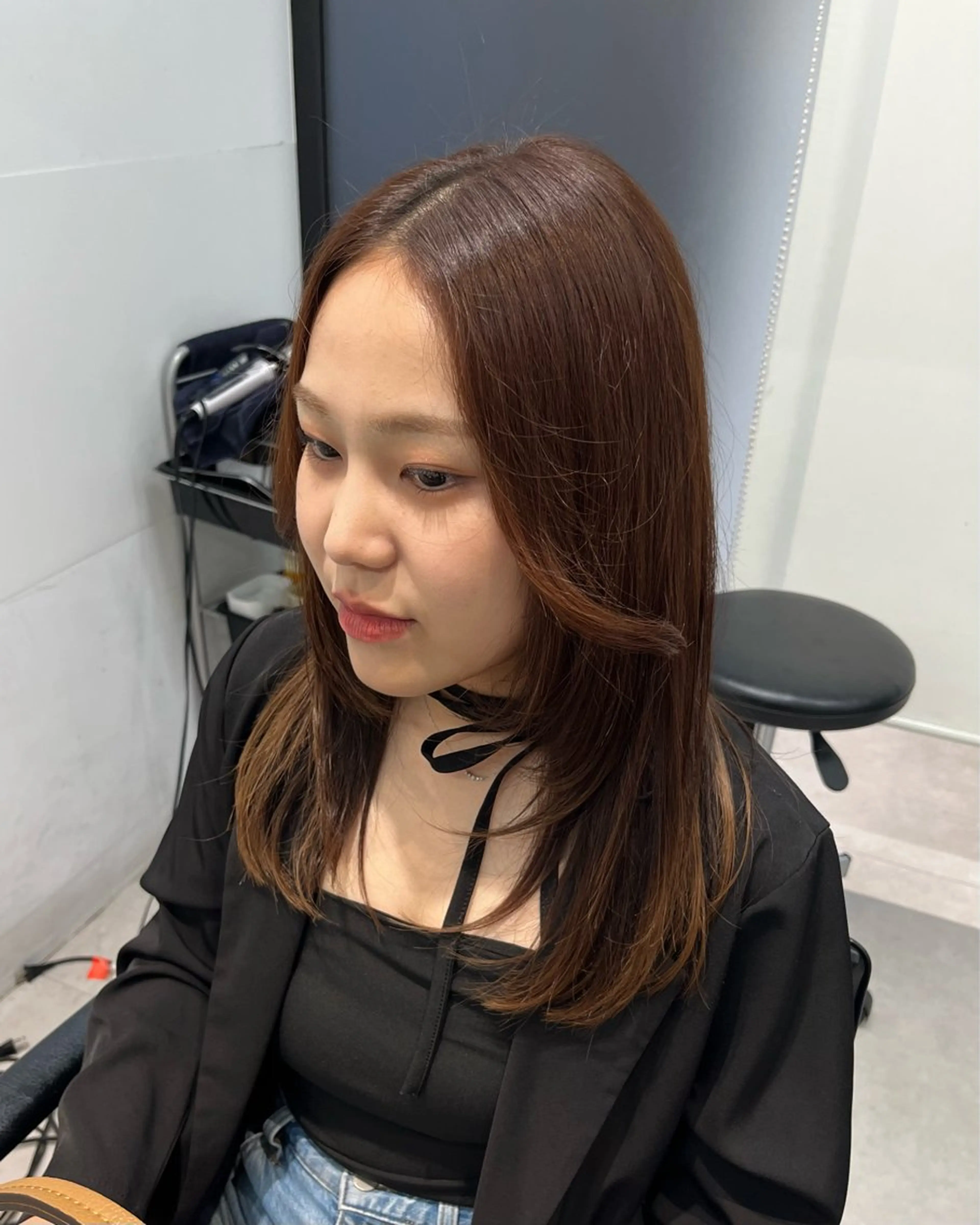 セミロング レイヤーカット SALOWIN横浜所属・𓍯韓国style/ 髪質改善𓍯中村和希のヘアスタイル