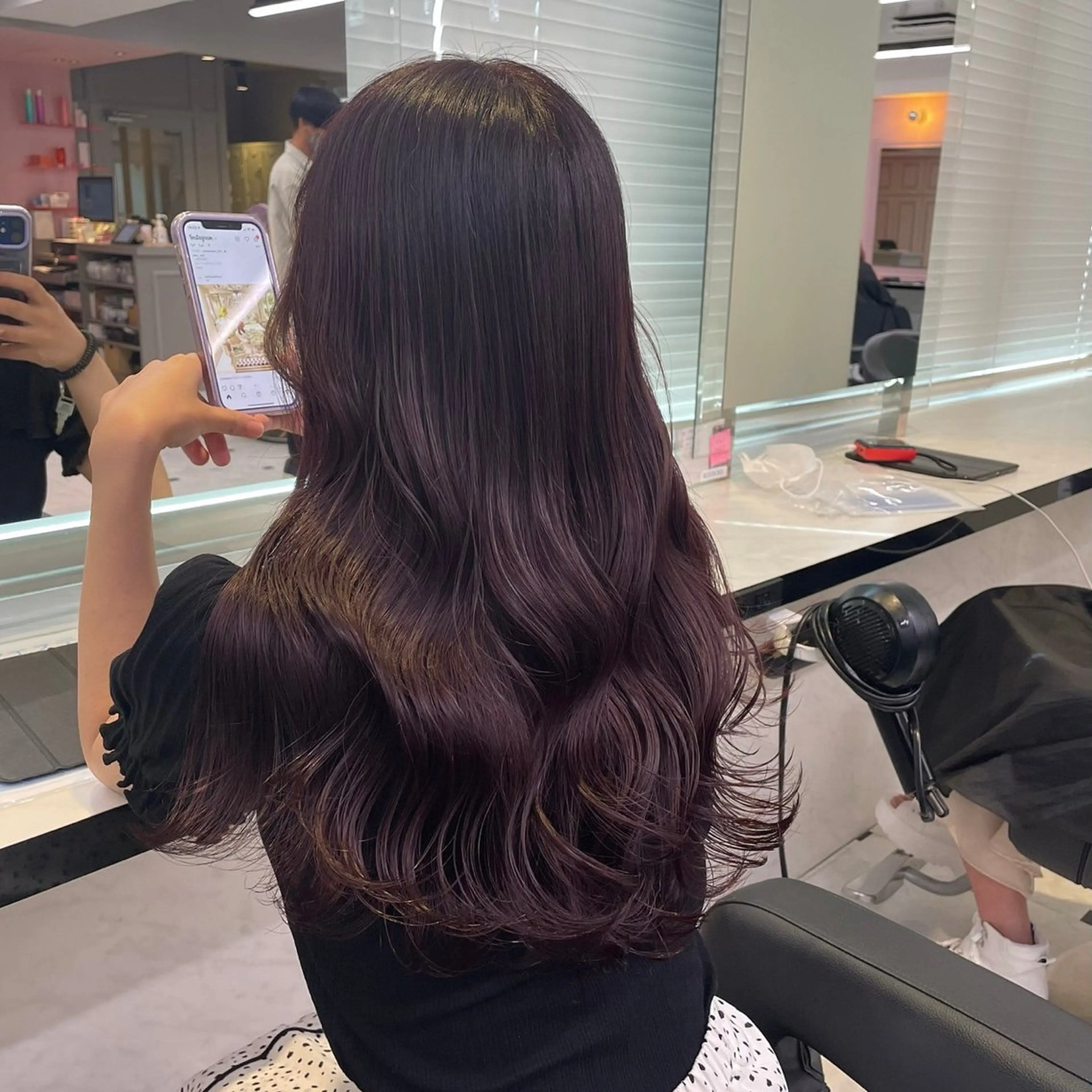 ロング カラー カット ヘアカラー トリートメント ヘッドスパ 韓国風レイヤー透明感 艶髪カラー/岡田悠希のヘアスタイル