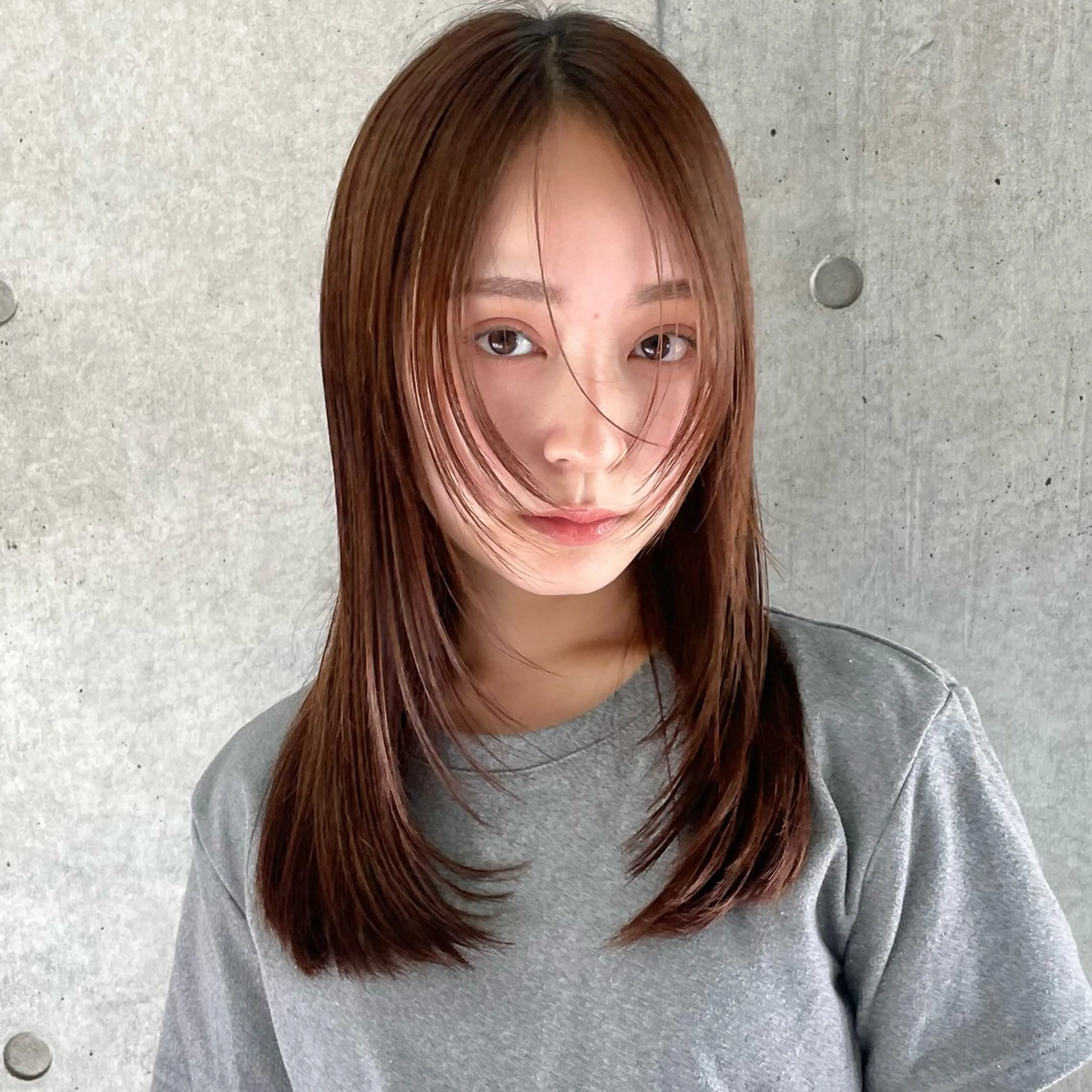 ミディアム カット ヘアカラー 似合わせ/ベージュ /レイヤー/りほ🤍のヘアスタイル