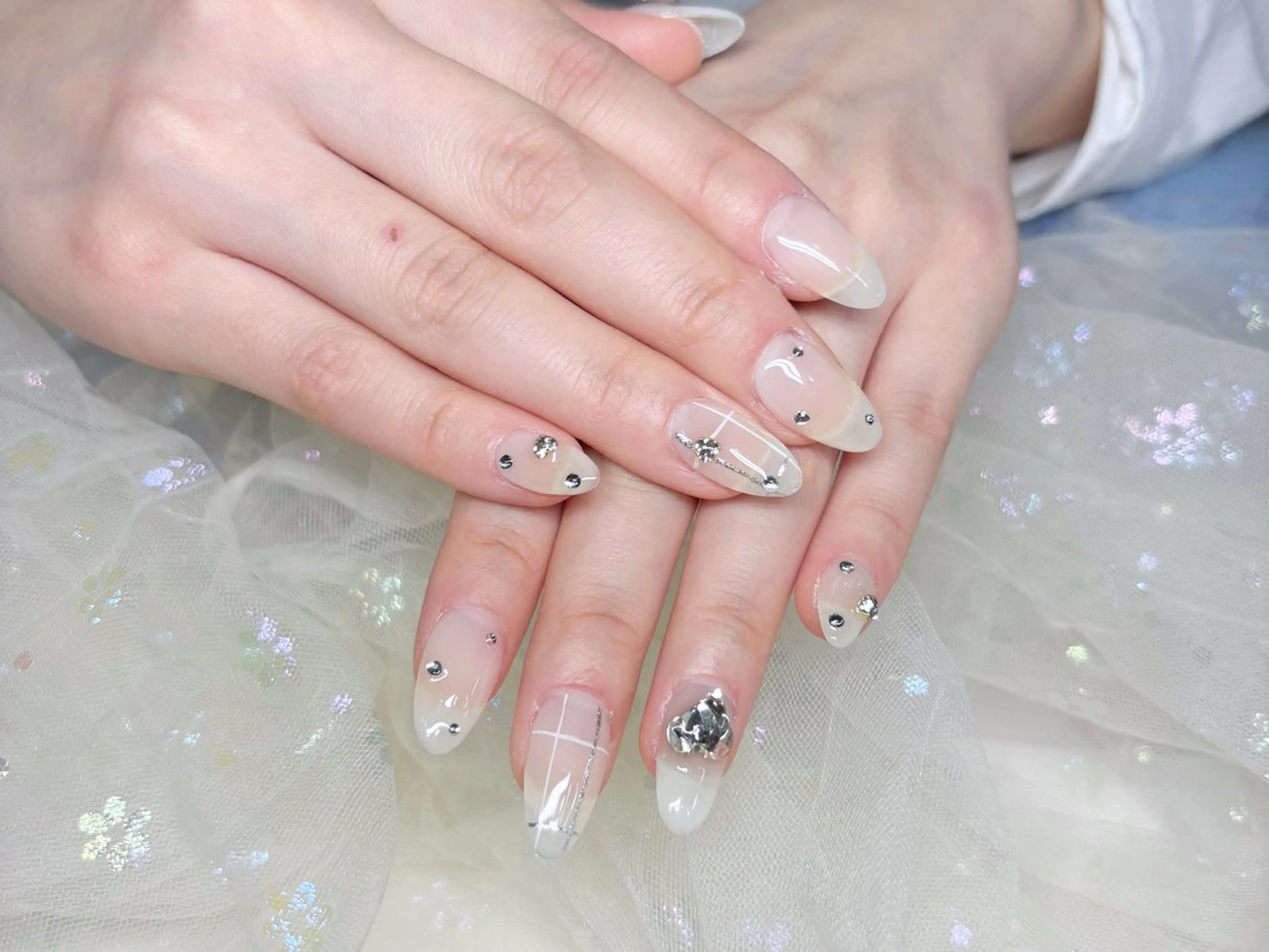 ネイル ハンドネイル H3 Nail Tsuki🦋💙のネイルデザイン