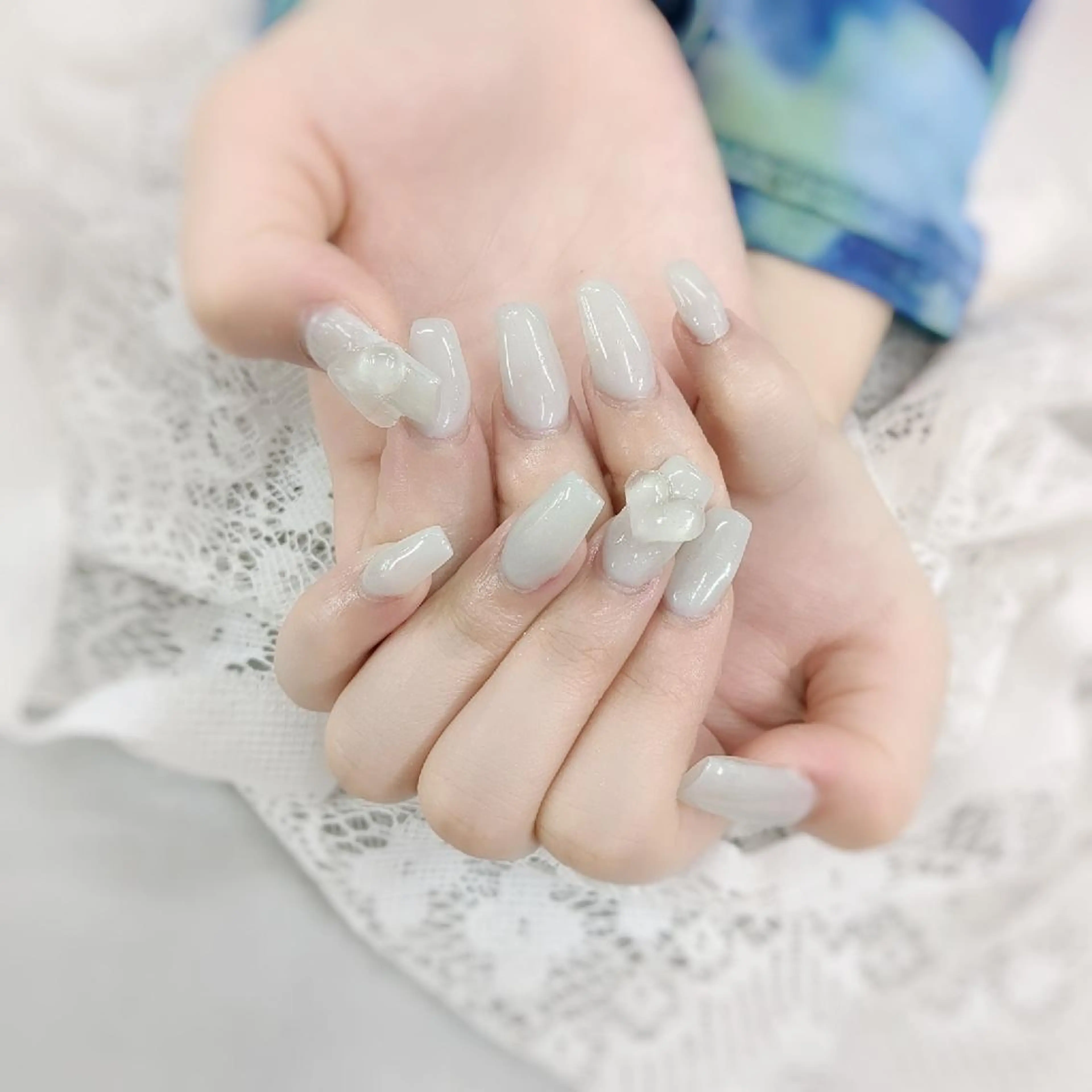 ネイル 長さ出し ジェルネイル ハードジェル ハート ワンカラーネイル トミーワイネイル所属・トミー ワイのネイルデザイン