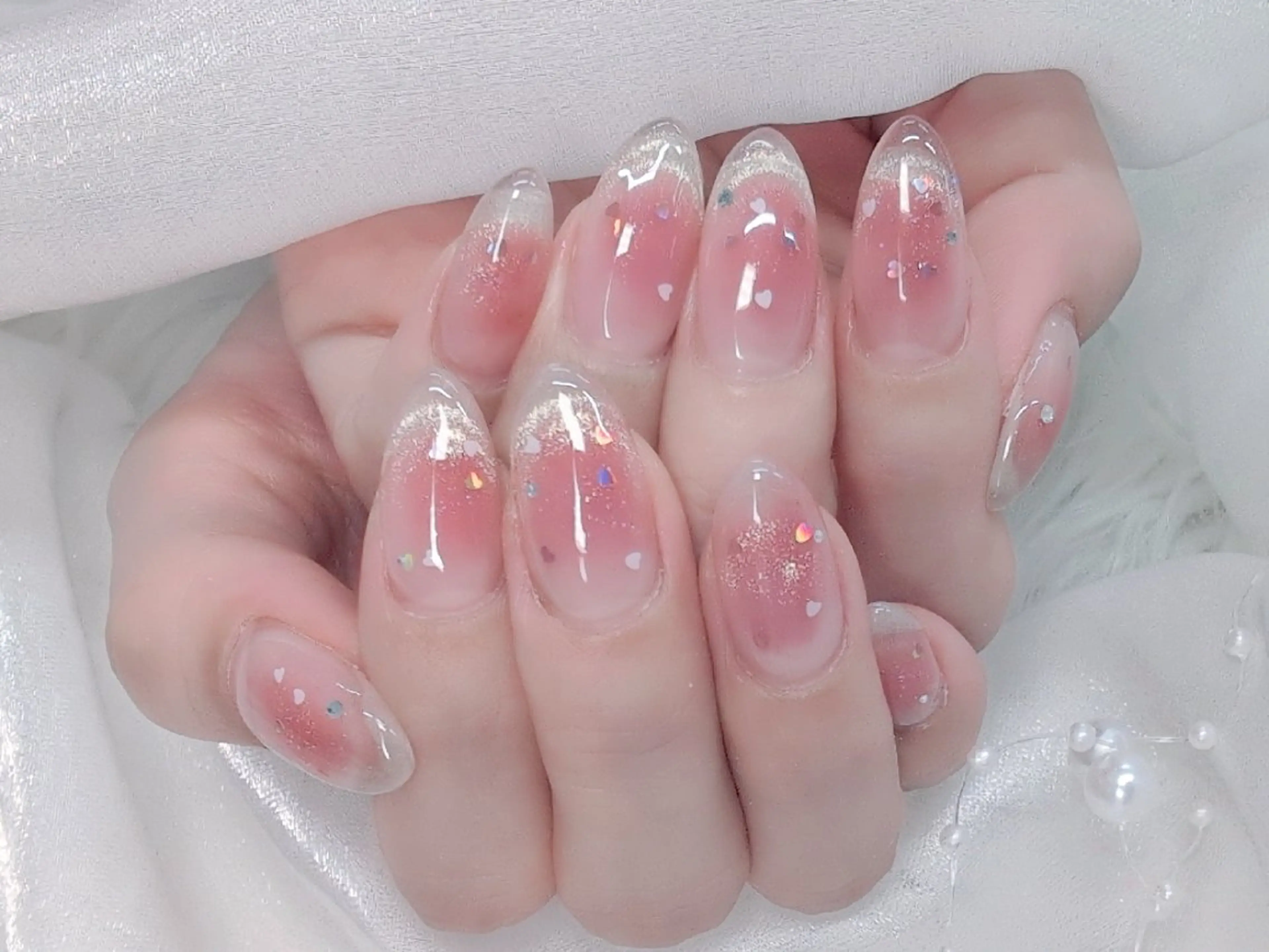 ネイル チークネイル フレンチネイル ジェルネイル キラキラネイル マグネットネイル Chouette Nailのネイルデザイン