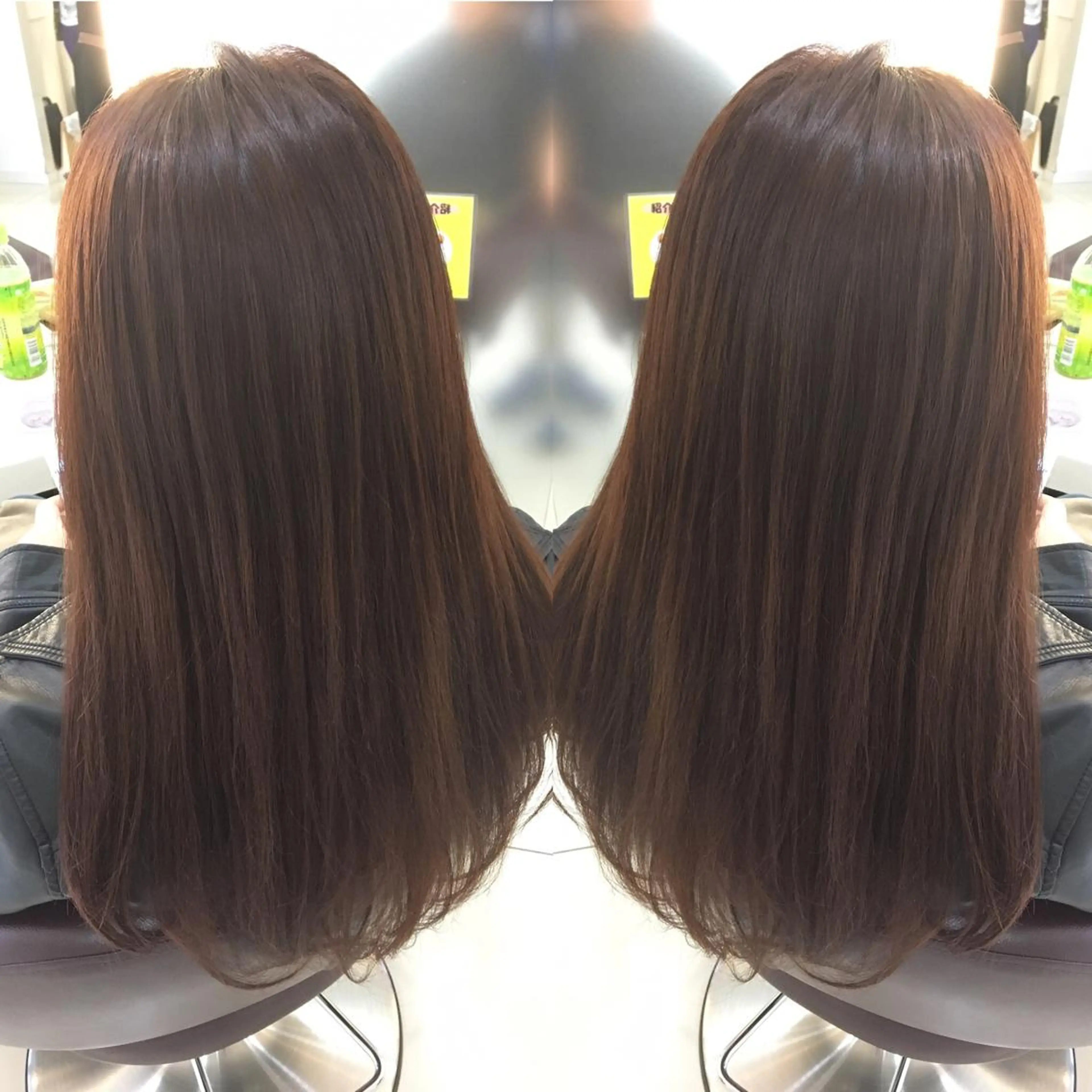 ロング カラー ブラウンカラー レッドカラー バイオレットカラー バイオレットブラウン 髪質改善 頭身浴/ 中田のヘアスタイル