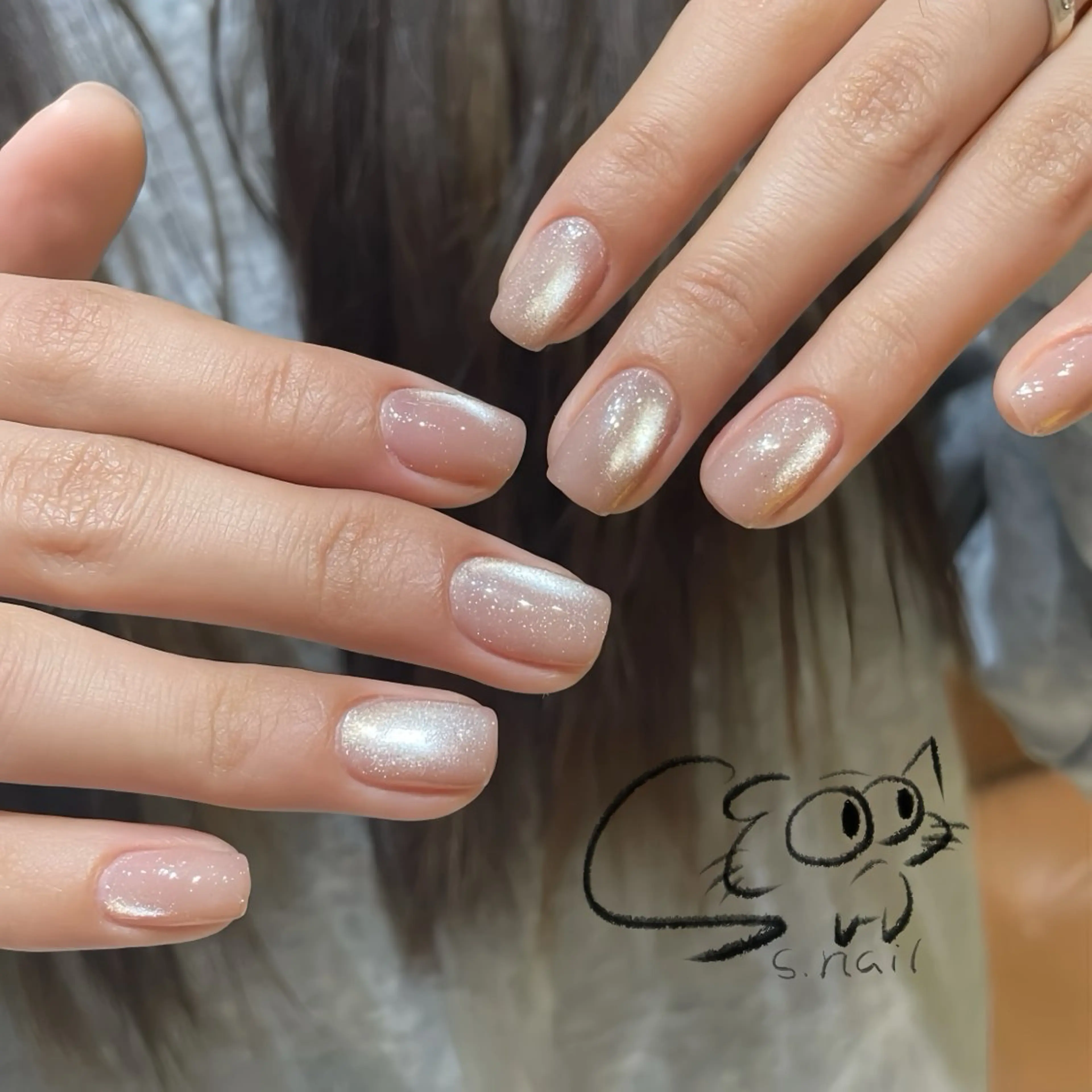 ネイル チークネイル フレンチネイル グラデーション マグネットネイル ワンカラーネイル ハンドネイル S.nail所属・S.nail _のネイルデザイン