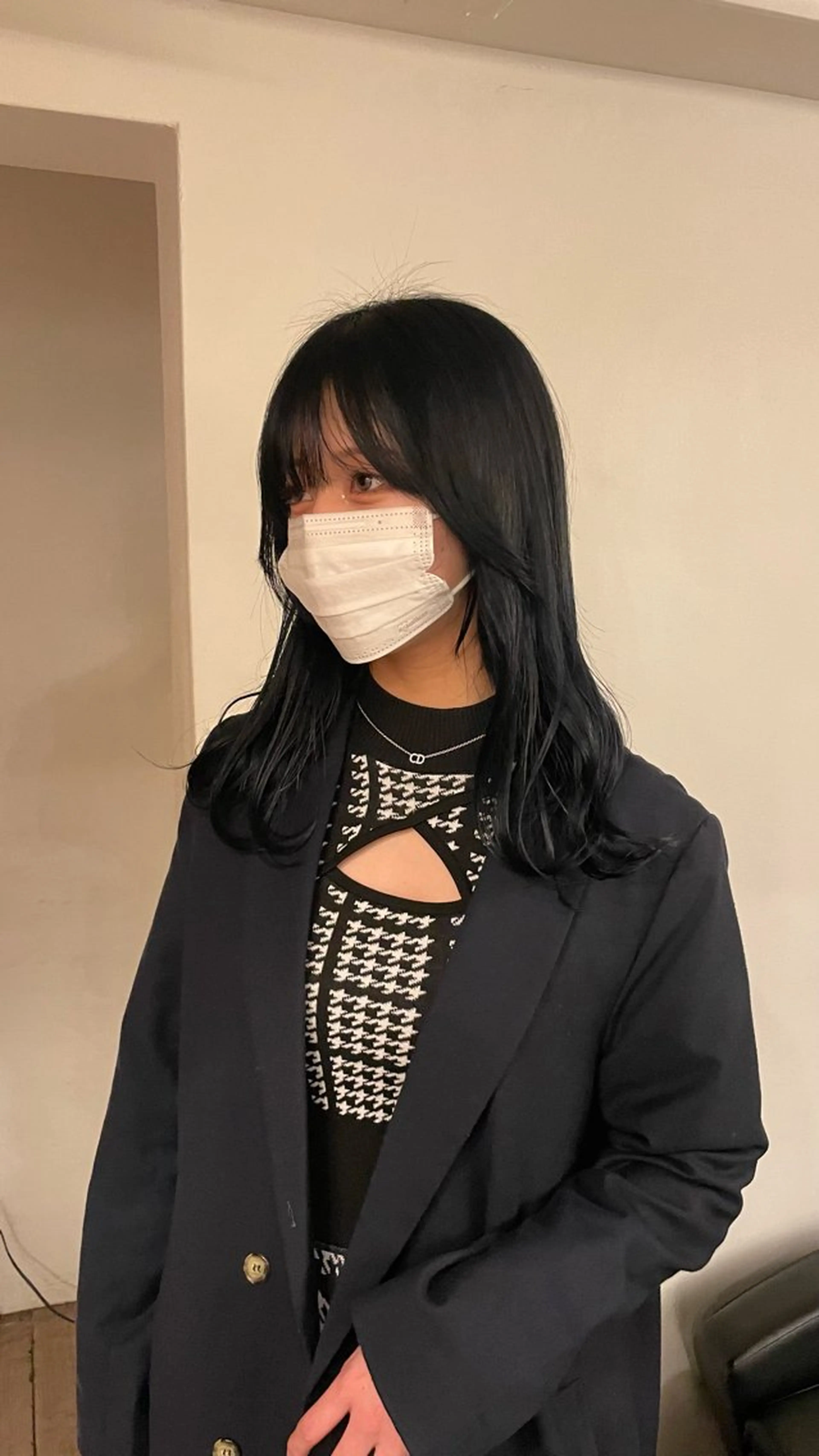 ロング カラー 黒髪 ブルーカラー ブルーブラック 透明感カラー ネイビーカラー 原宿/ケパーマ 🧺ユウマのヘアスタイル