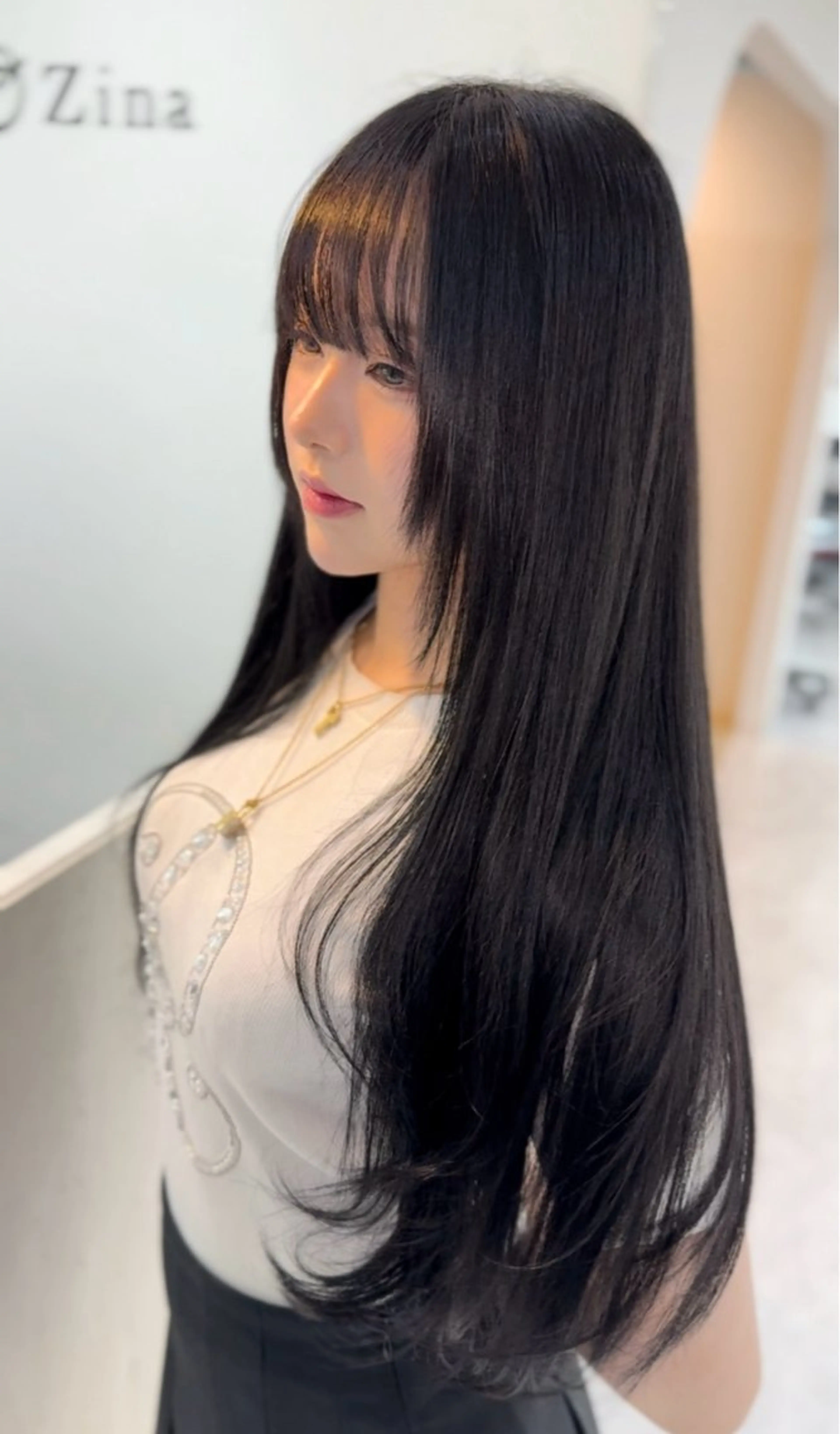 ロング カット ヘアカラー トリートメント 韓国ヘア🩶侑矢 艶髪透明感/福岡のヘアスタイル