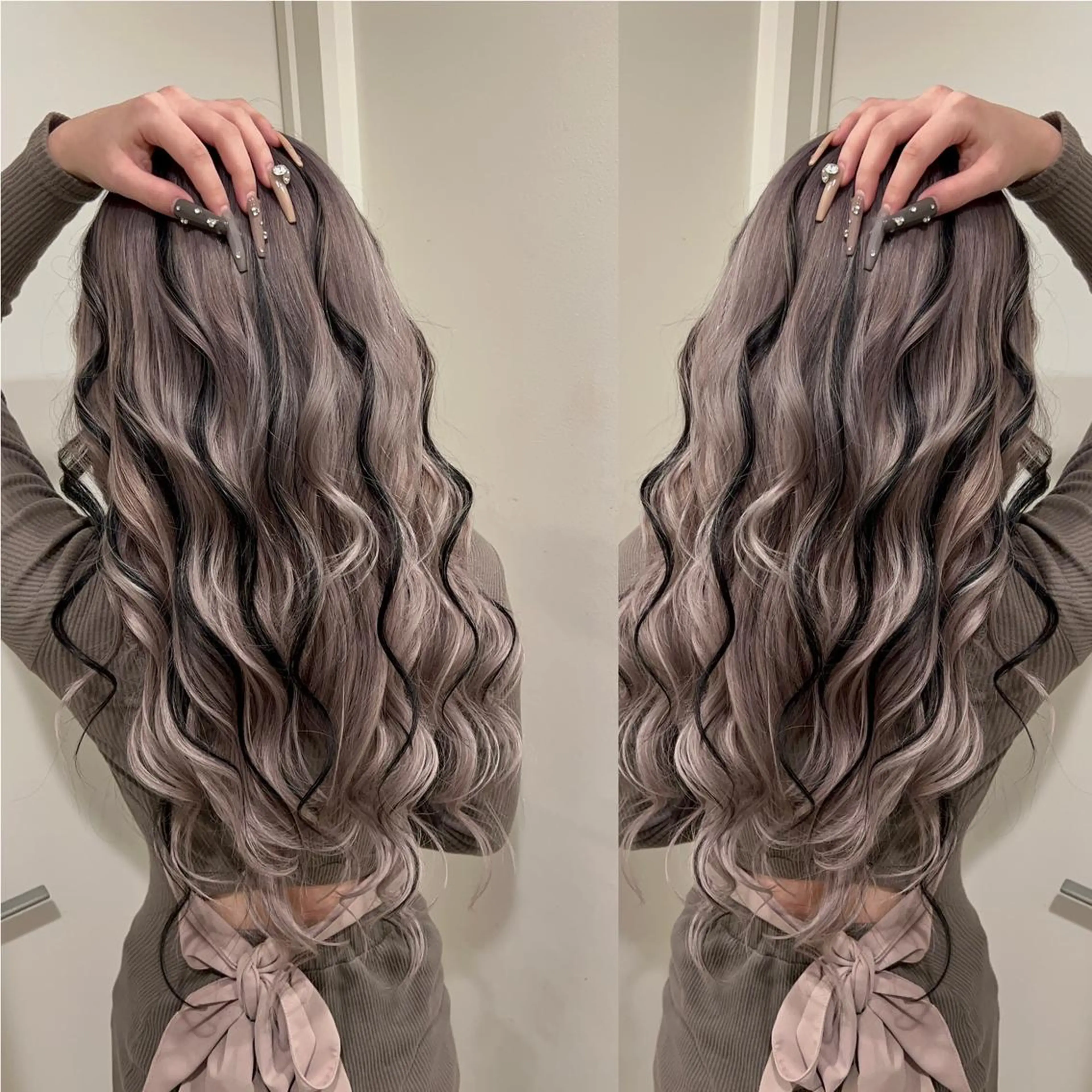 セミロング カラー ヘアアレンジ メンズ 🔥ハイトーンカラー ギャルNAOKI🔥のヘアスタイル