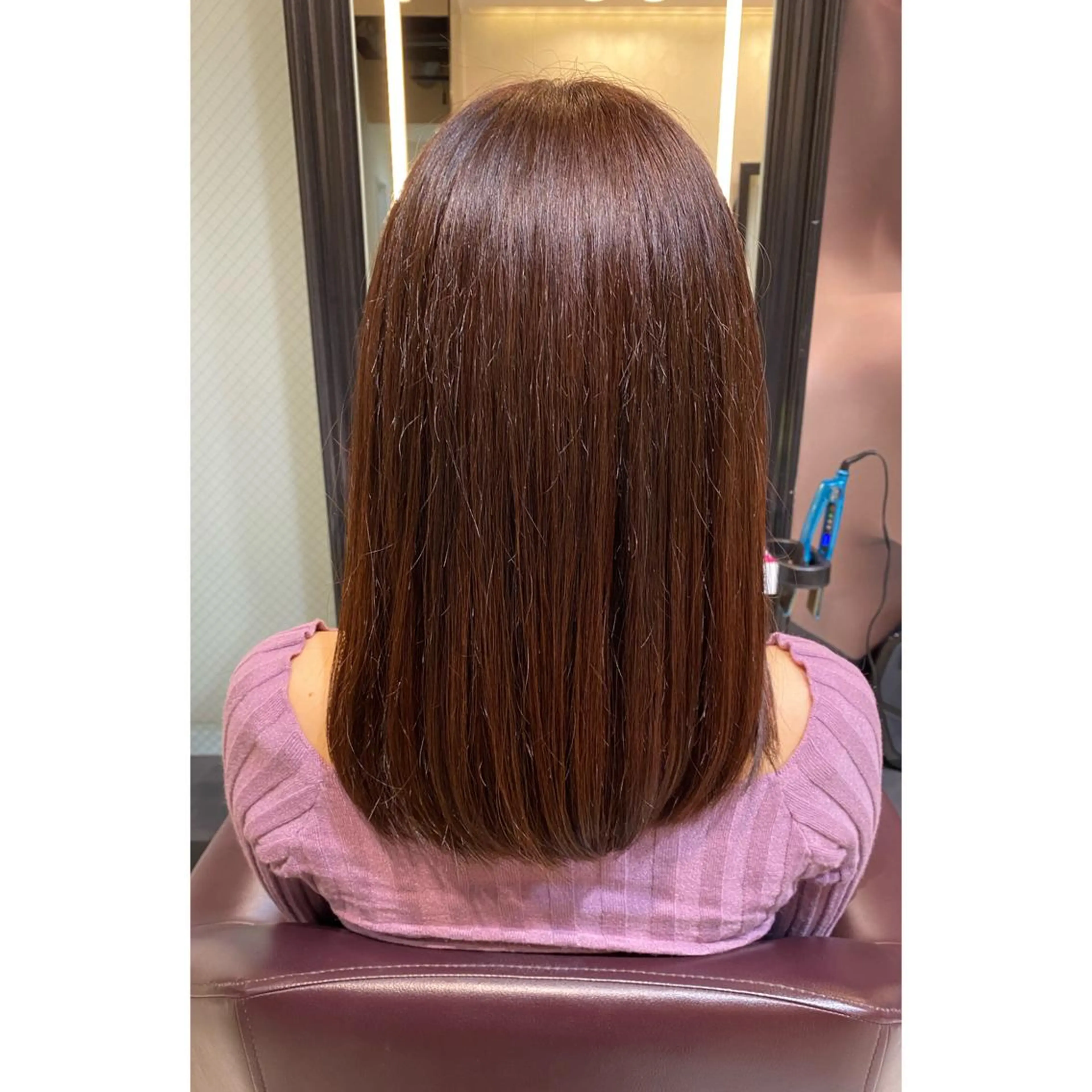 ミディアム カラー トリートメント 酸熱トリートメント オーガニックカラー/ 髪質改善/暗髪/ボブのヘアスタイル