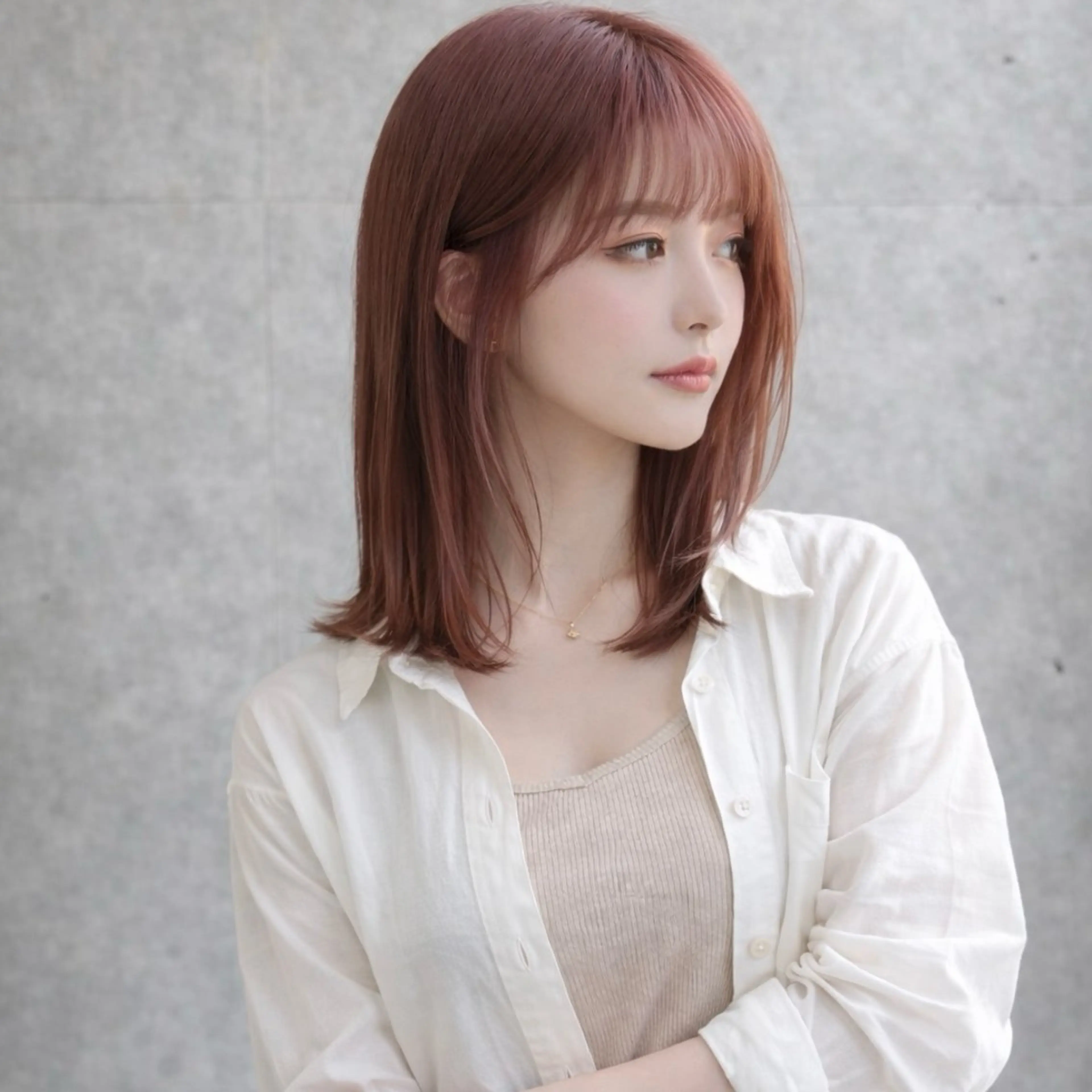 ミディアム カラー ヘアカラー 一ノ瀬 暁のヘアスタイル