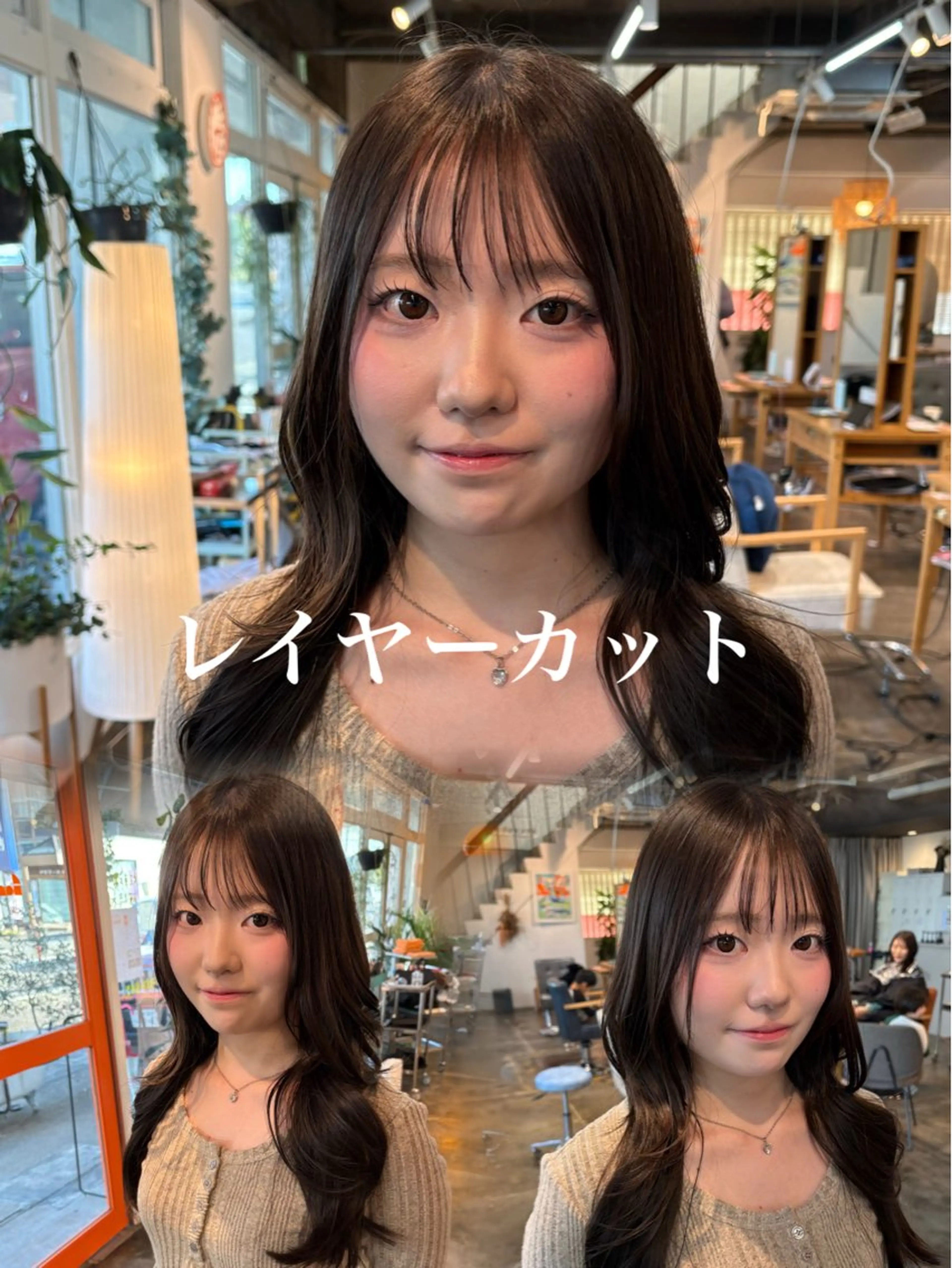 セミロング くびれヘア 韓国風ヘア レイヤーカット カット shiho/レイヤー /透明感カラーのヘアスタイル