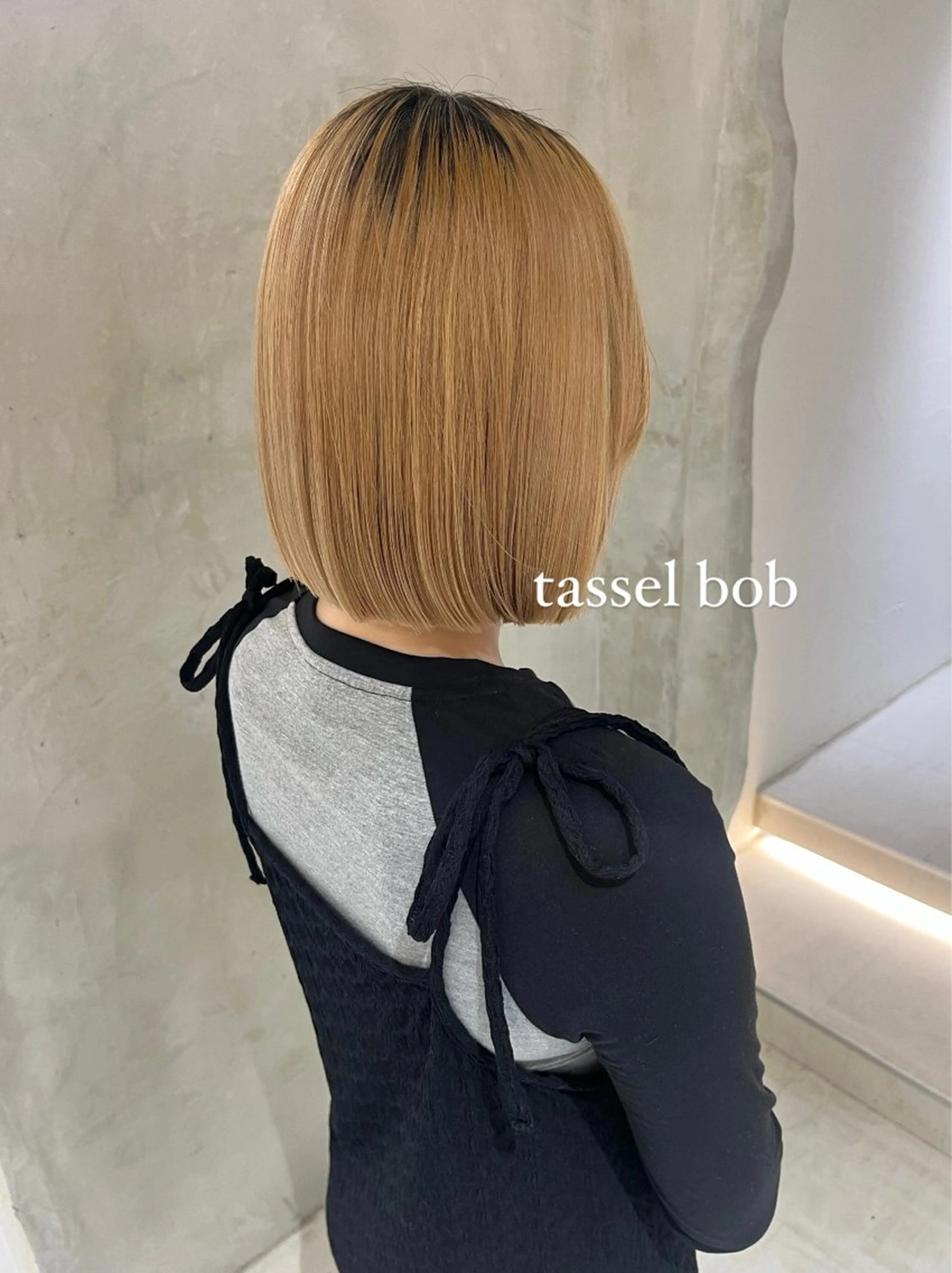 ミディアム カラー カット ヘアカラー トリートメント effect横浜所属・切りっぱなしボブ/ 艶カラー/綾莉のヘアスタイル