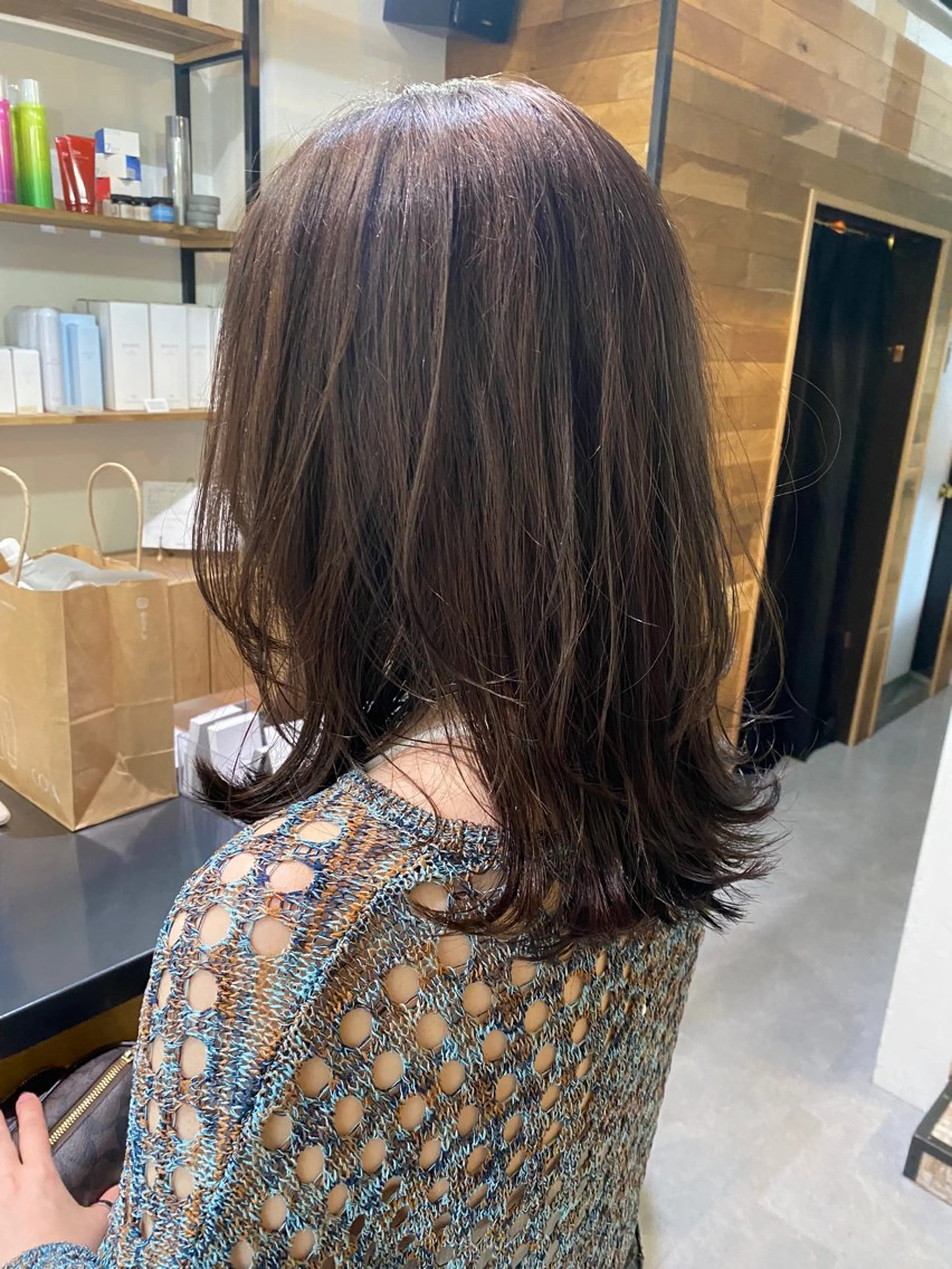 セミロング カラー イルミナカラー くびれヘア レイヤーカット カット ヘアカラー トリートメント ヘッドスパ CARICIA🌱 masaeのヘアスタイル