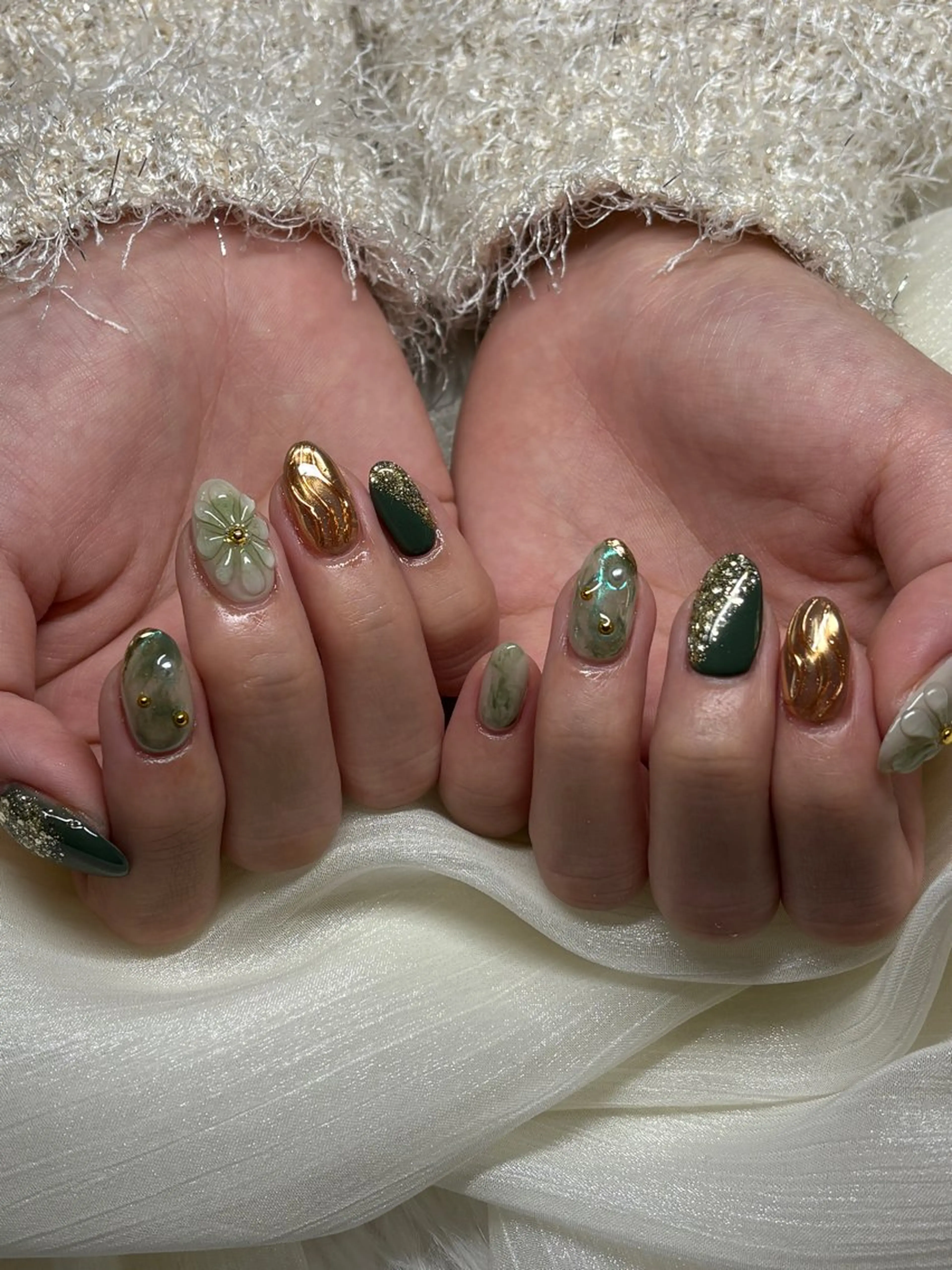 ネイル 成人式 ハンドネイル yu zuのネイルデザイン