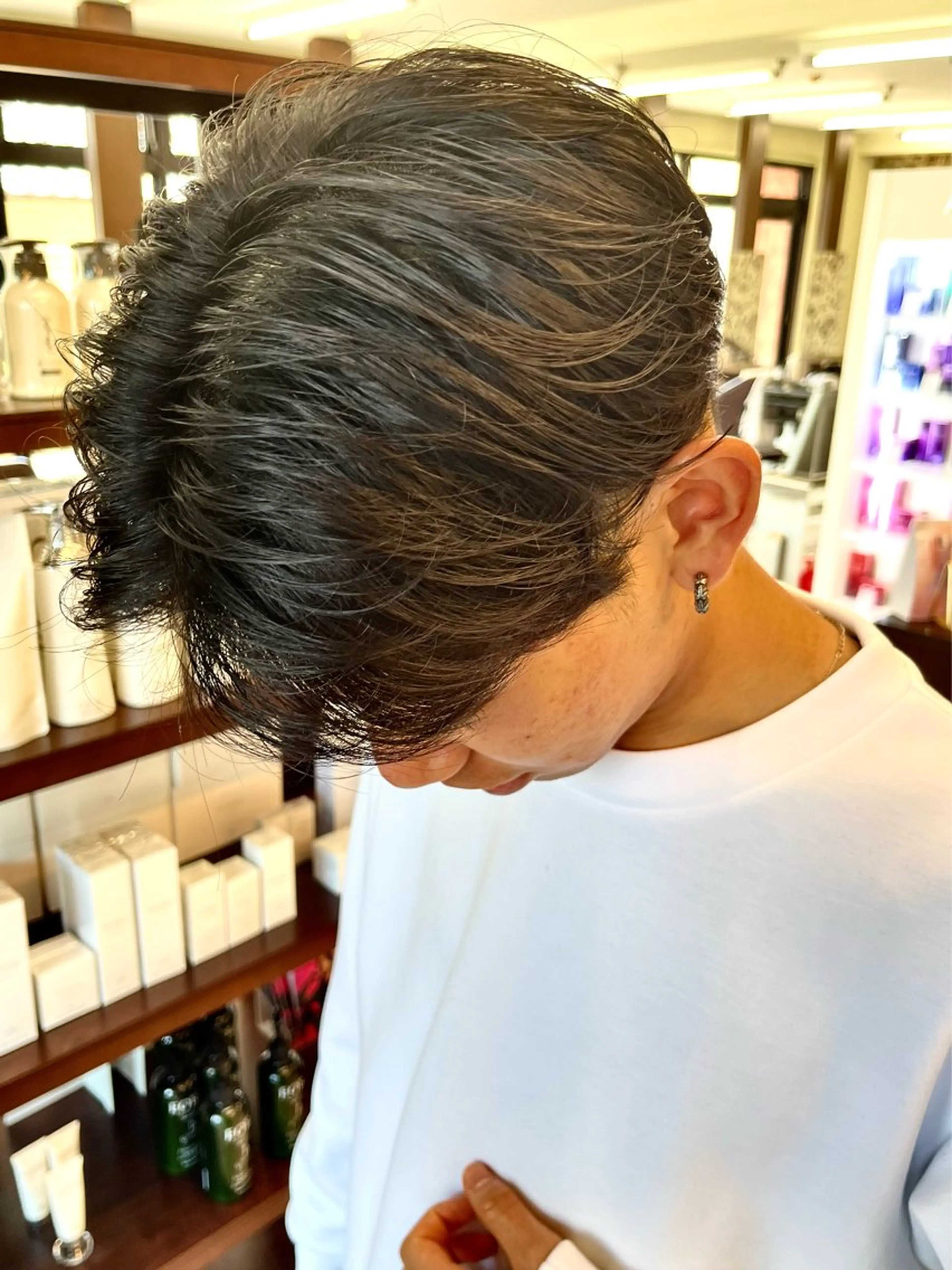 ショート メンズ センターパート 樋口智士/倉敷/中庄 /縮毛矯正/髪質改善のヘアスタイル